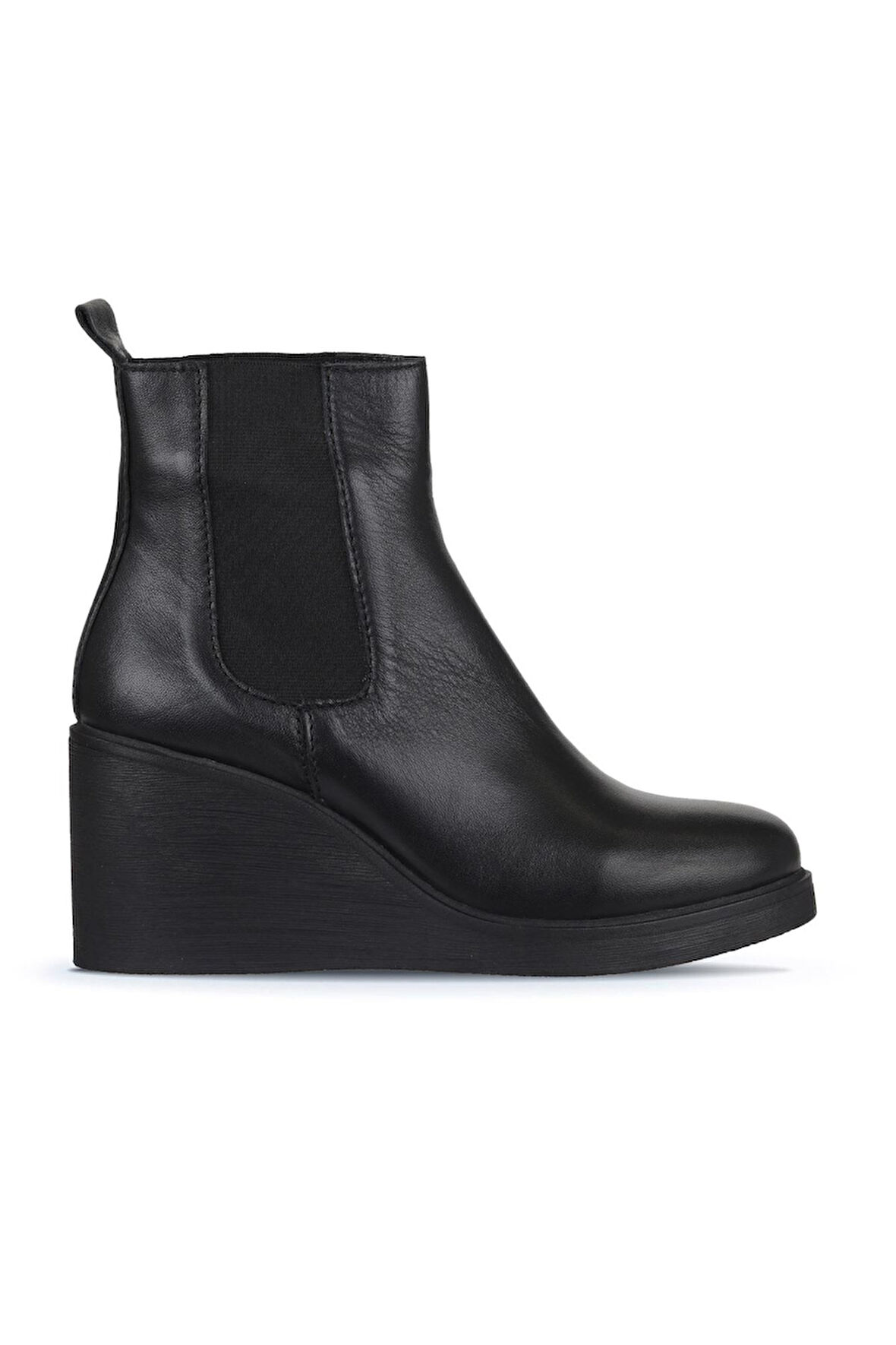 Bueno Shoes Siyah Deri Kadın Dolgu Topuklu Bot 01wz8302