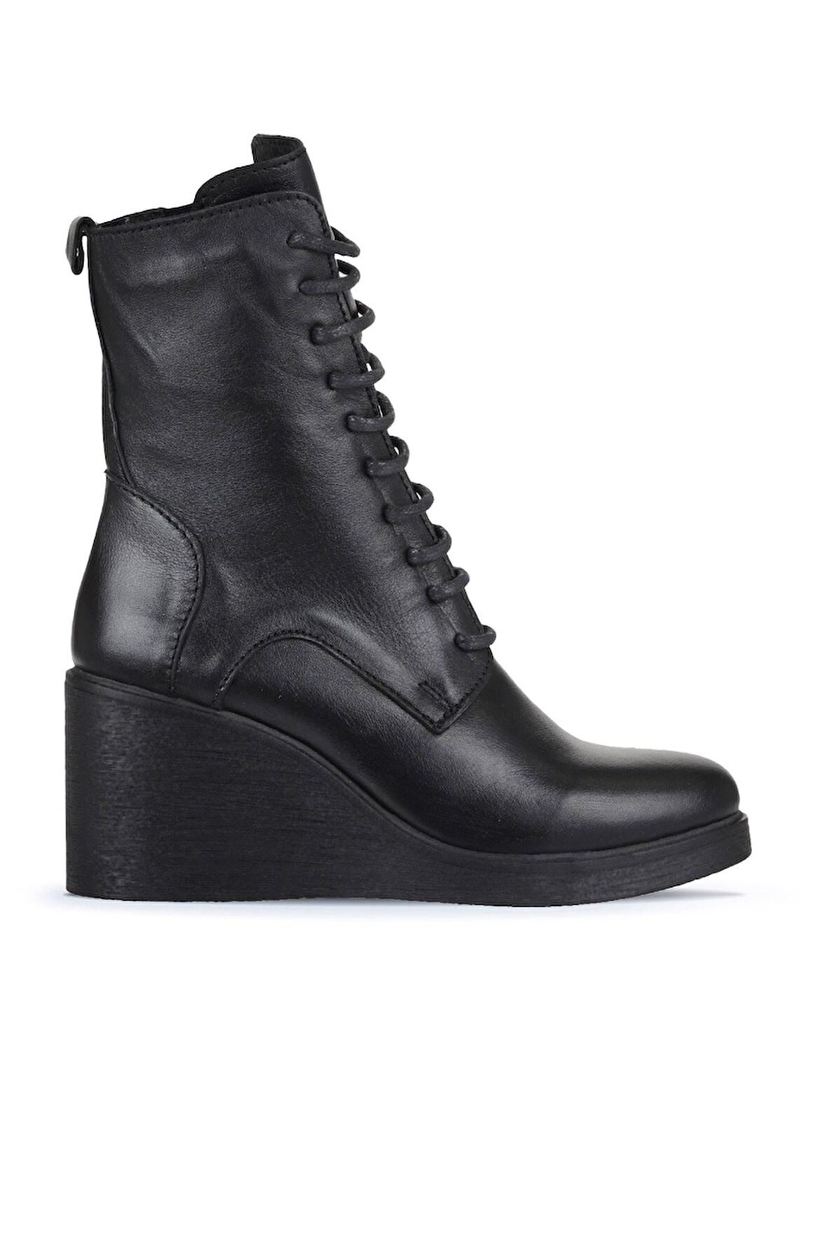 Bueno Shoes Siyah Deri Kadın Dolgu Topuklu Bot 01wz8303