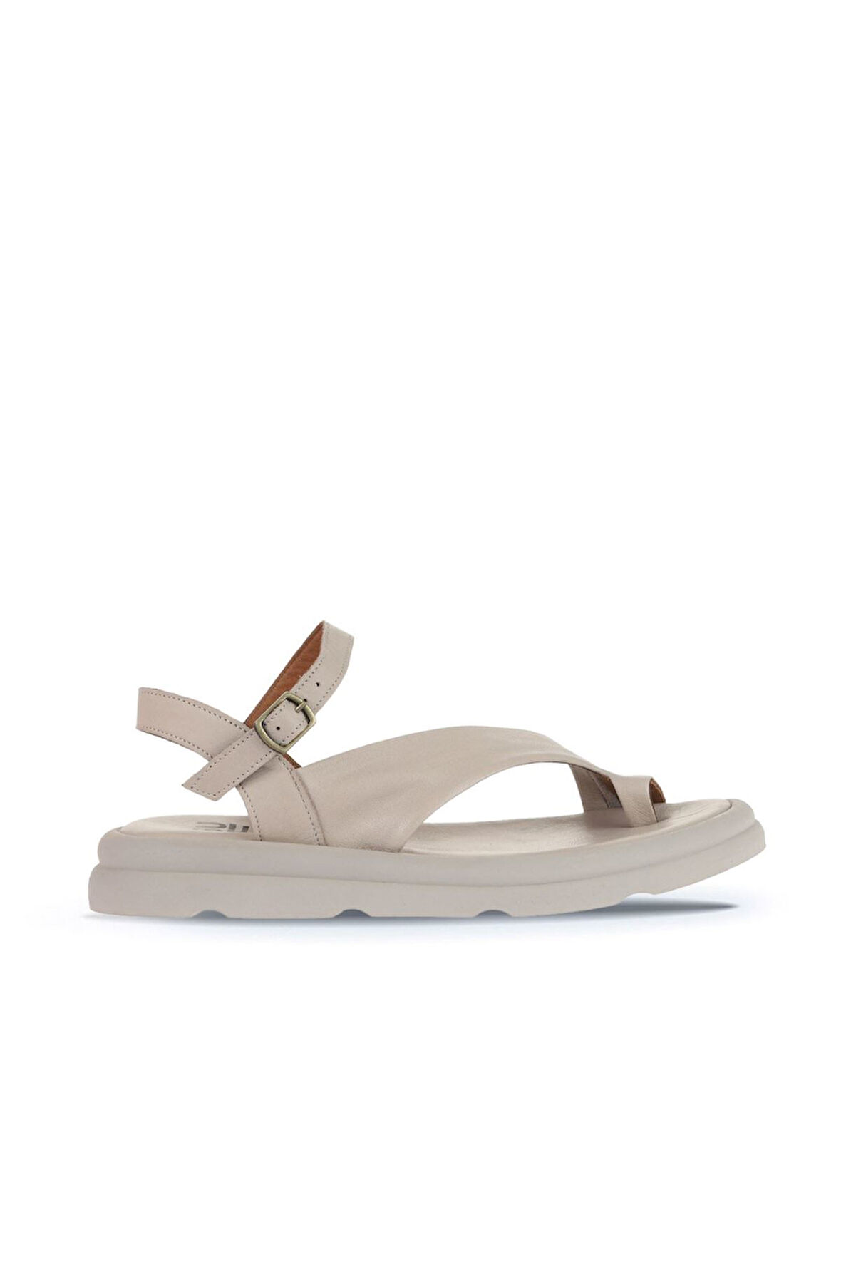 Bueno Shoes Gri Deri Kadın Parmak Arası Sandalet 01wa2602