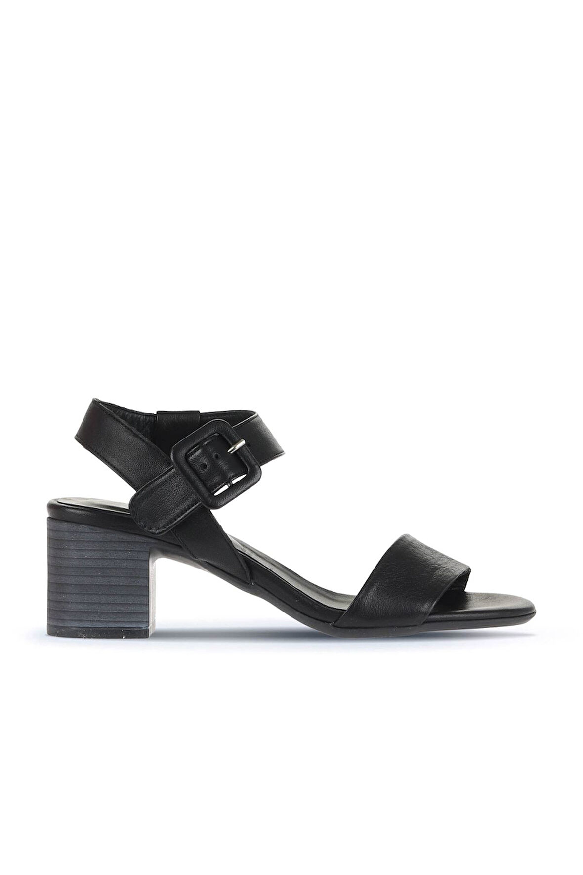 Bueno Shoes Siyah Deri Kadın Topuklu Sandalet 01wa2805