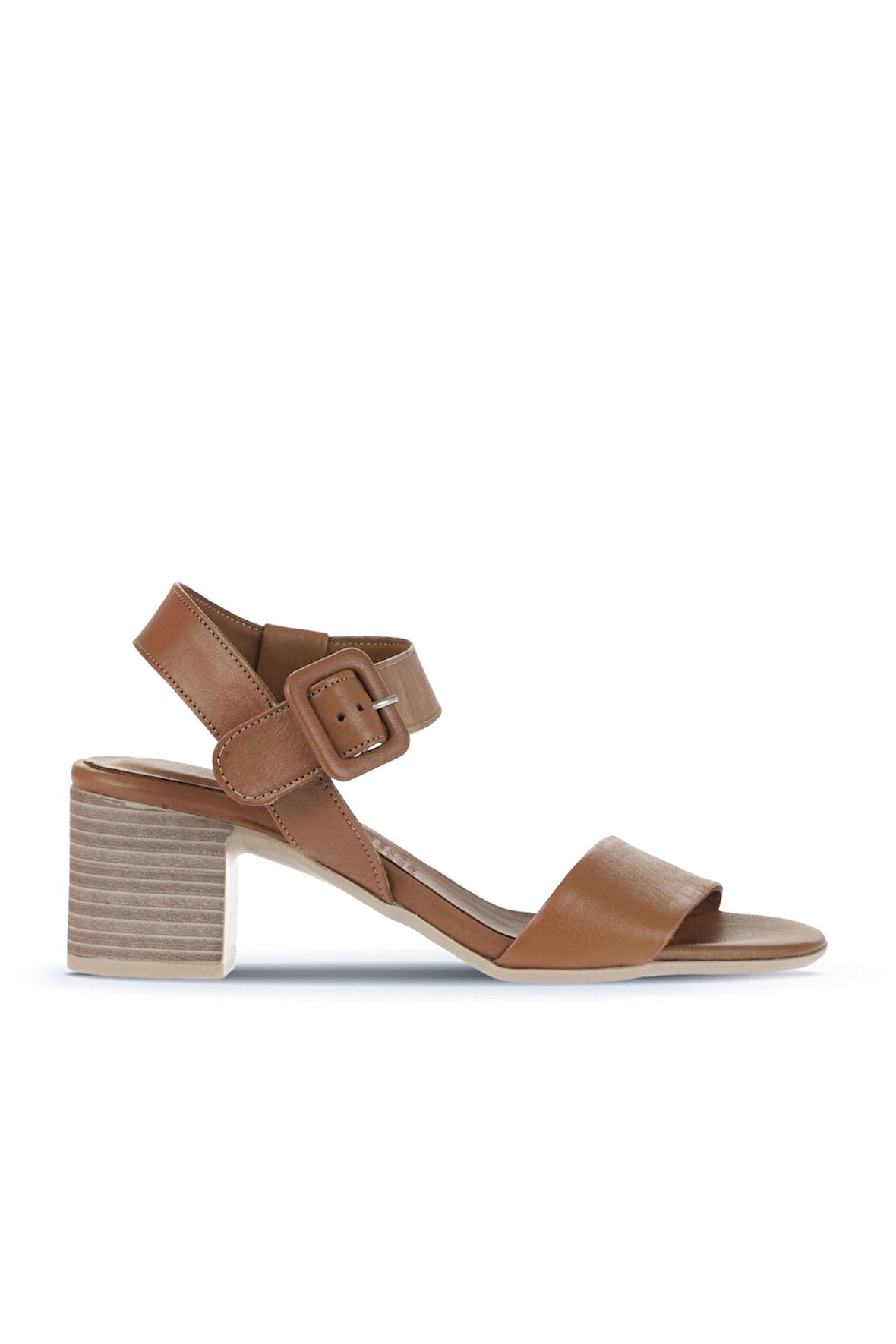 Bueno Shoes Kahverengi Deri Kadın Topuklu Sandalet 01wa2805