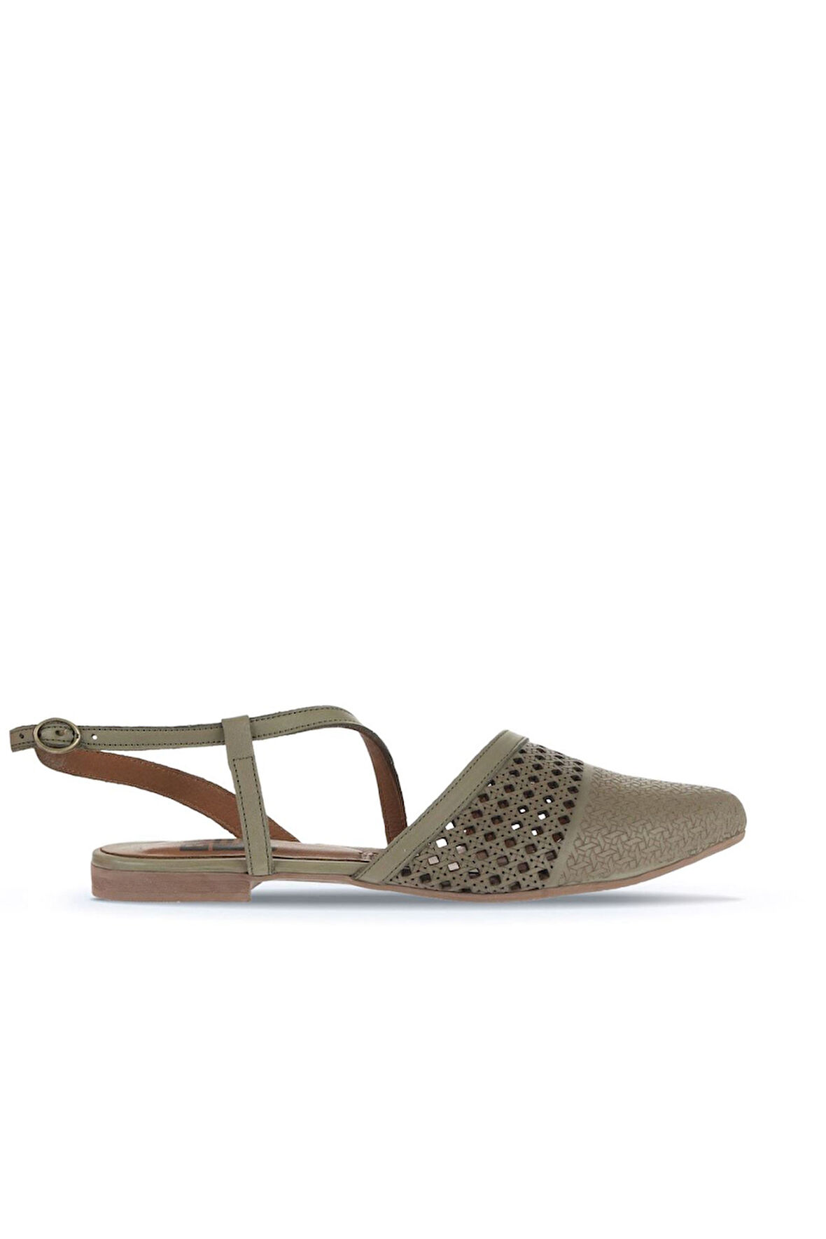 Bueno Shoes Haki Deri Kadın Düz Sandalet 01wa3302