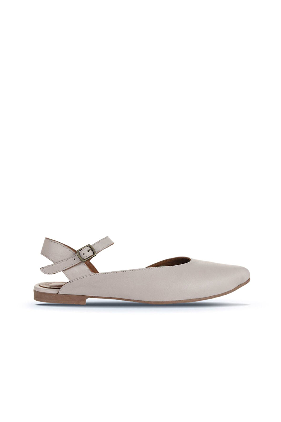 Bueno Shoes Gri Deri Kadın Düz Sandalet 01wa3310