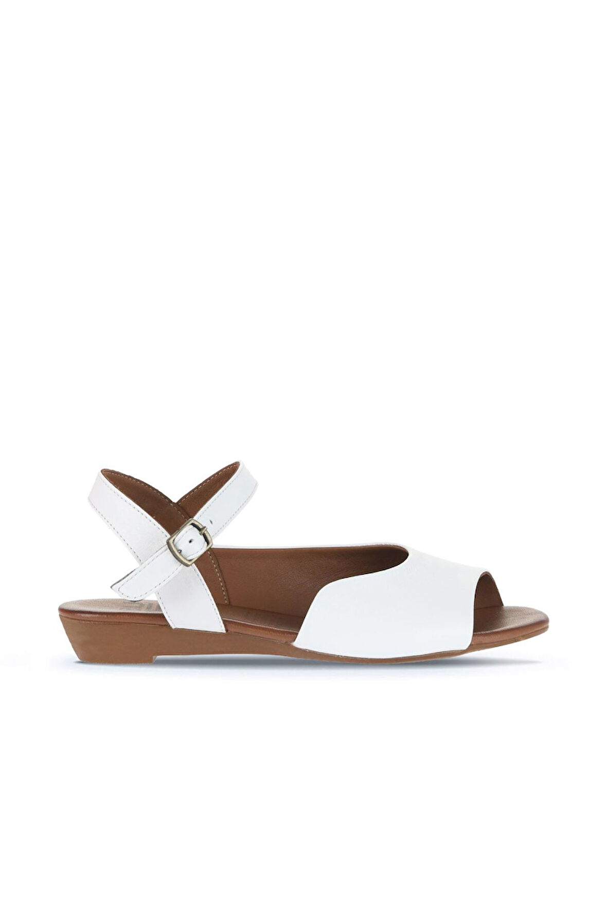 Bueno Shoes Beyaz Deri Kadın Düz Sandalet 01wa4402