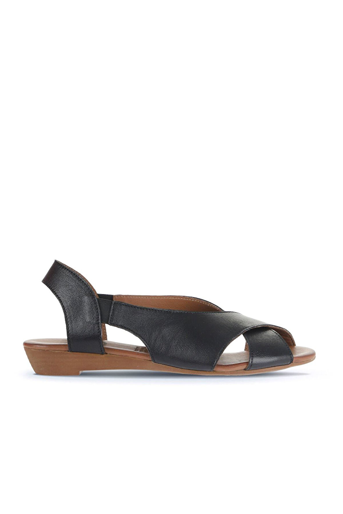 Bueno Shoes Siyah Deri Kadın Düz Sandalet 01wa4405