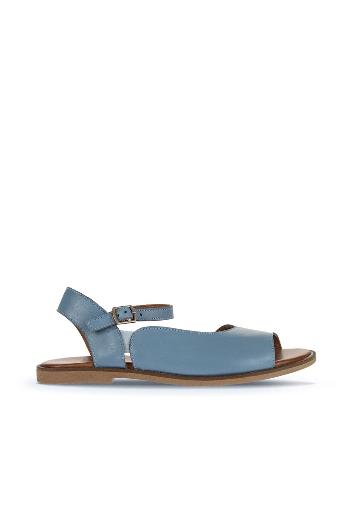 Bueno Shoes Mavi Deri Kadın Düz Sandalet 01wa5707