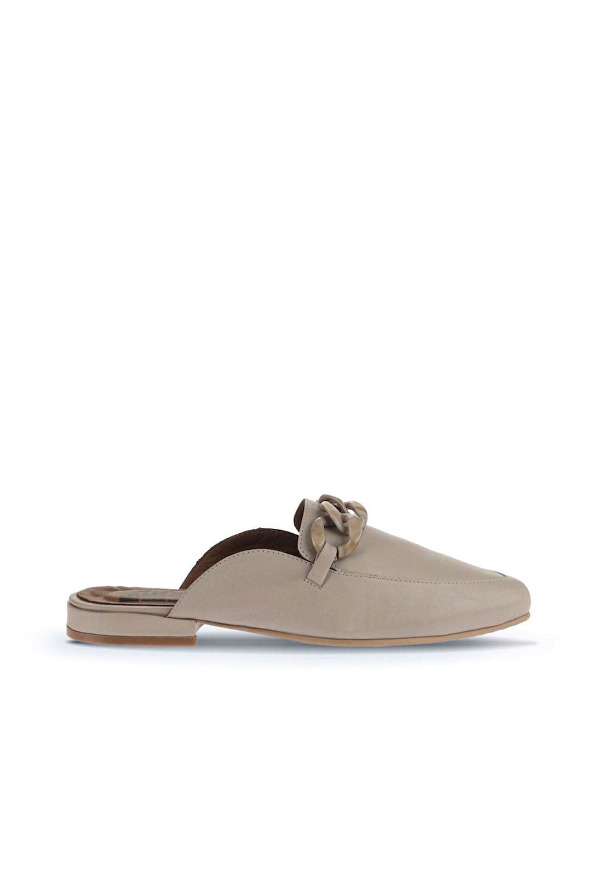 Bueno Shoes Gri Deri Kadın Düz Terlik 01wa0300