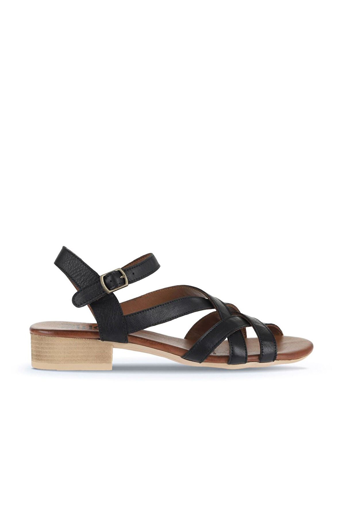Bueno Shoes Siyah Khv-bej Deri Kadın Sandalet 01wa7300