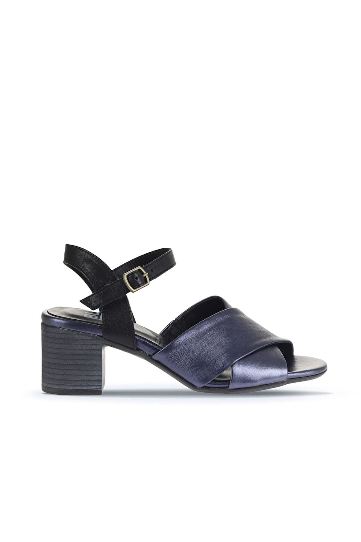 Bueno Shoes Lacivert Parlak Deri Kadın Topuklu Sandalet 01wa2810