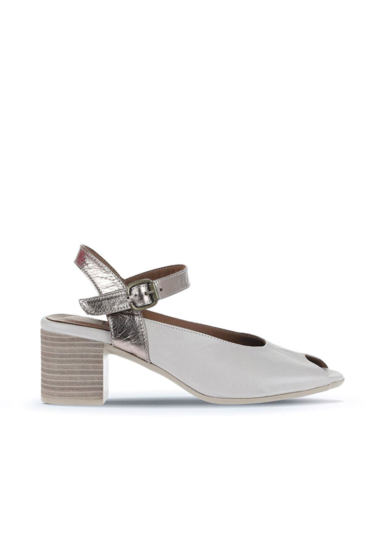 Bueno Shoes Gri Multi Deri Kadın Topuklu Sandalet 01wa2811