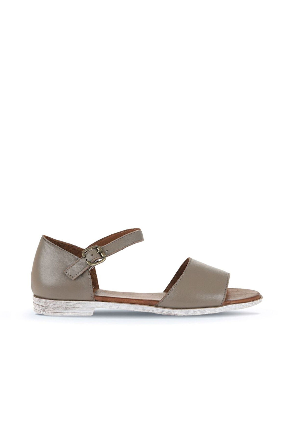Bueno Shoes Gümüş Deri Kadın Düz Sandalet 01wa3006