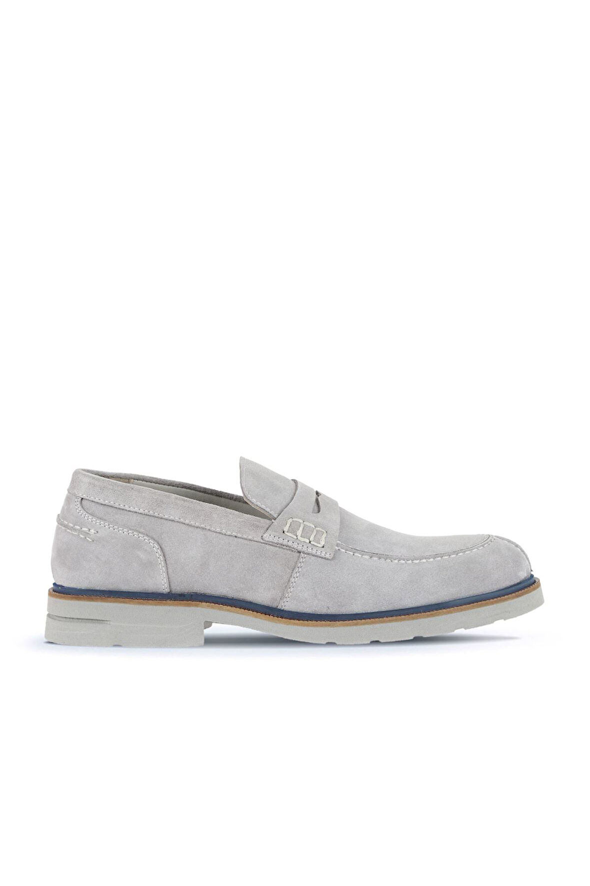 Bueno Shoes Gri Açık Süet Erkek Loafer 07ma22200309