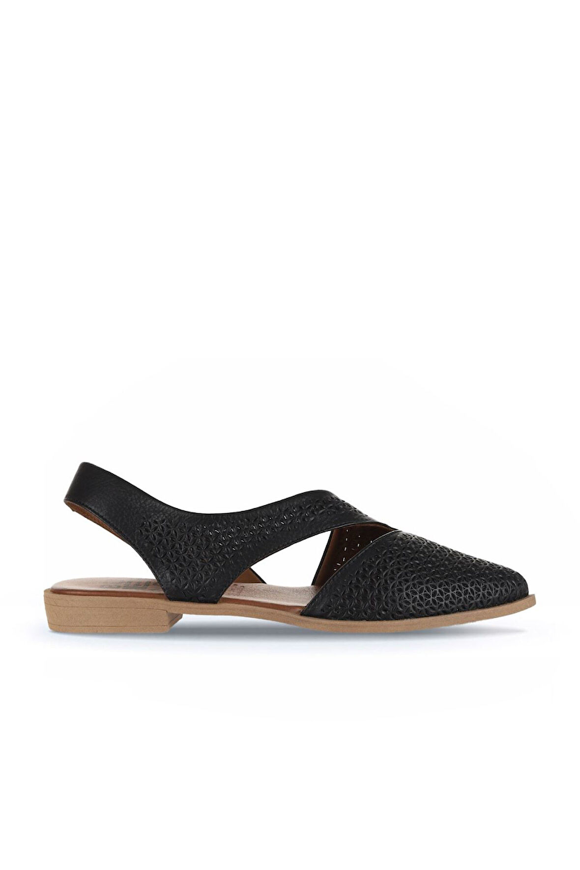 Bueno Shoes Siyah Deri Kadın Düz Sandalet 01wa9202