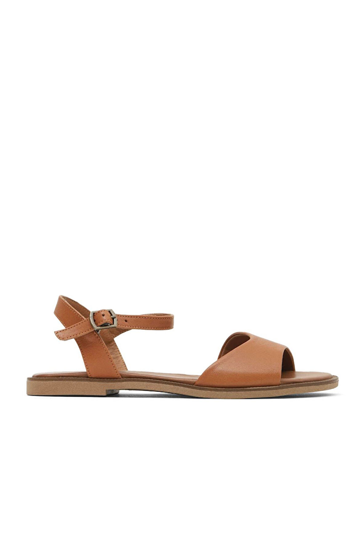 Bueno Shoes Taba Koyu Deri Kadın Düz Sandalet 01wa5704