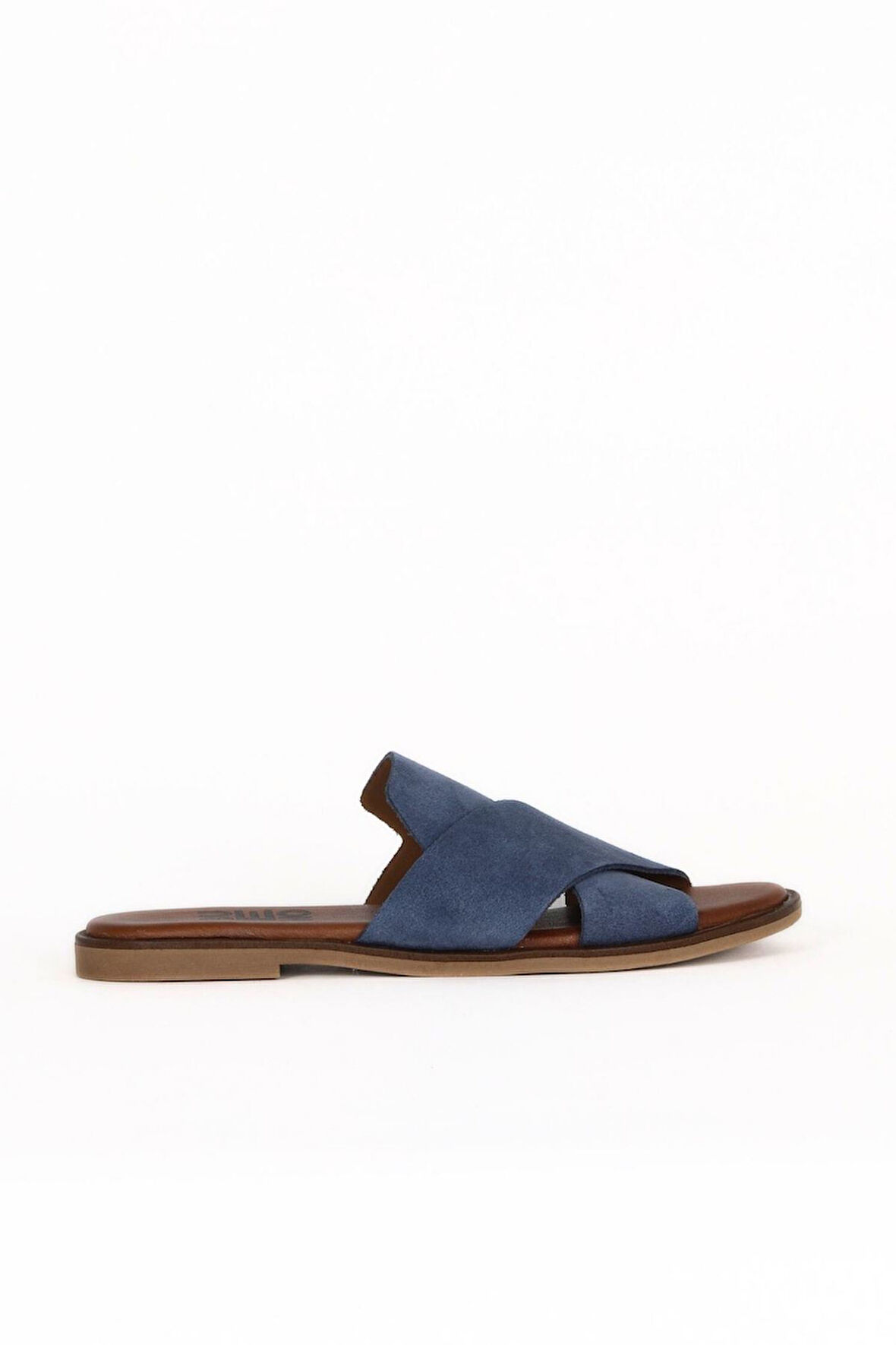 Bueno Shoes Mavi Koyu Alf Süet Kadın Düz Terlik 01wa5710