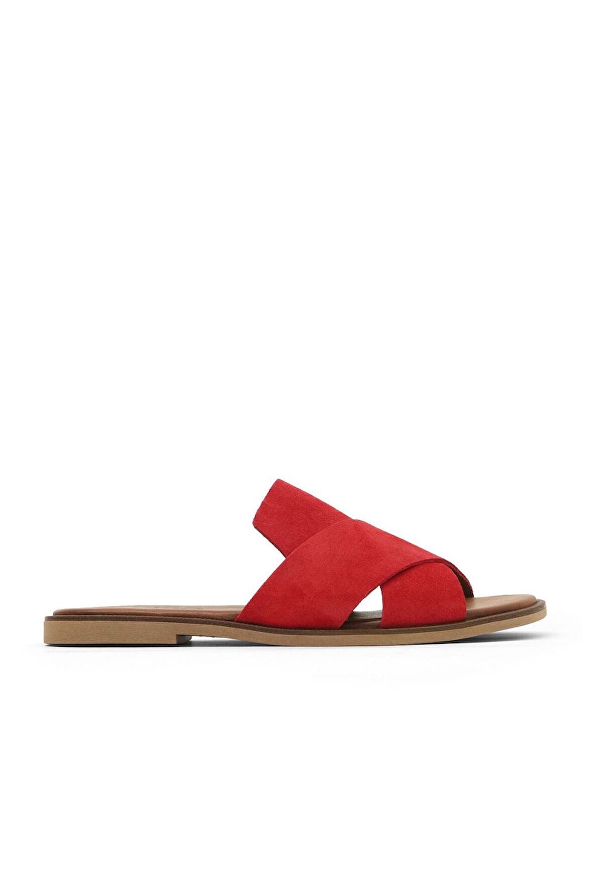 Bueno Shoes Kırmızı Alf Süet Kadın Düz Terlik 01wa5710