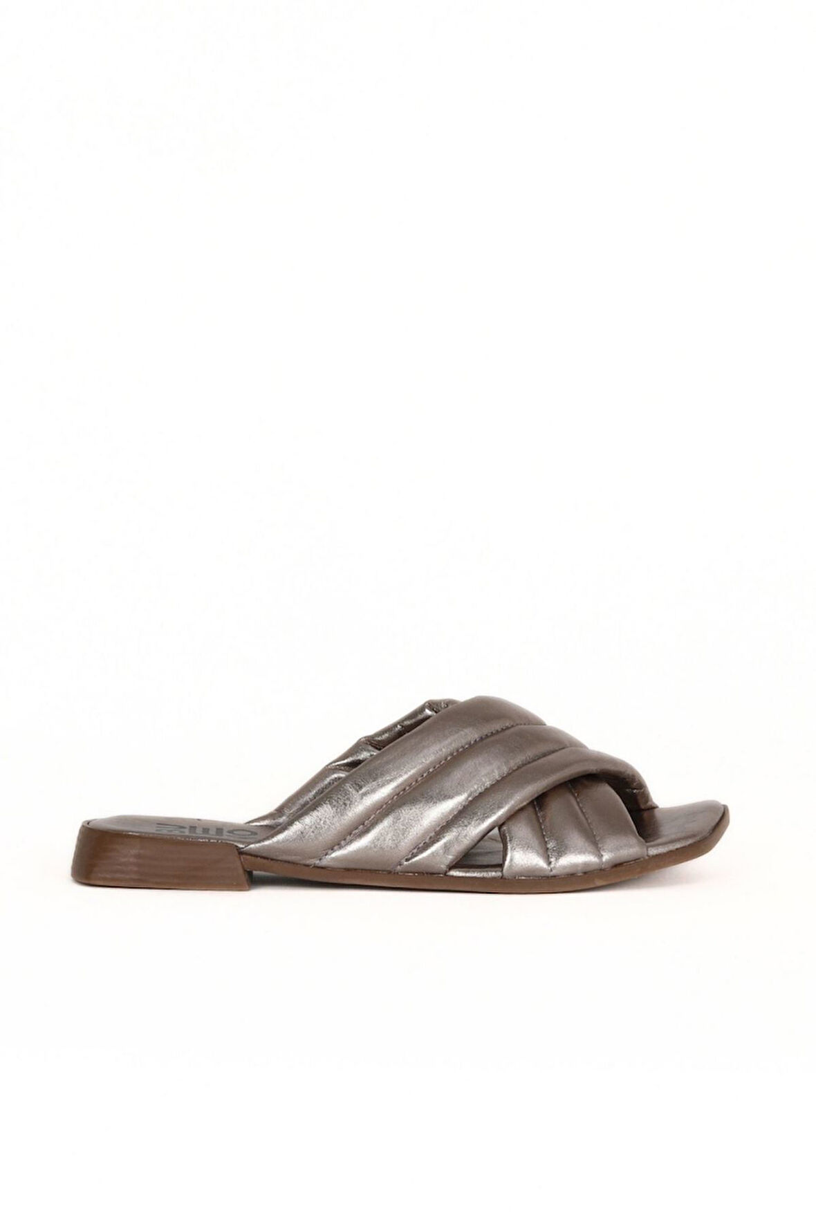 Bueno Shoes Vizon Deri Kadın Düz Terlik 01wu1803
