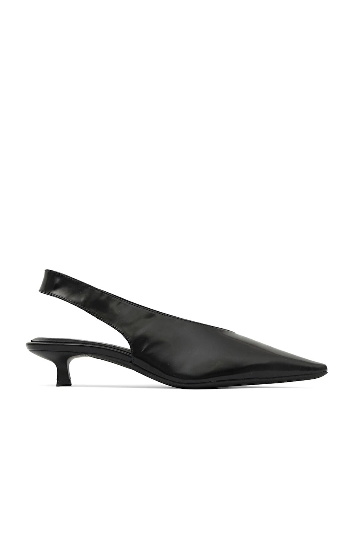 Bueno Shoes Siyah Açma Deri Kadın Topuklu Ayakkabı 30wa24277