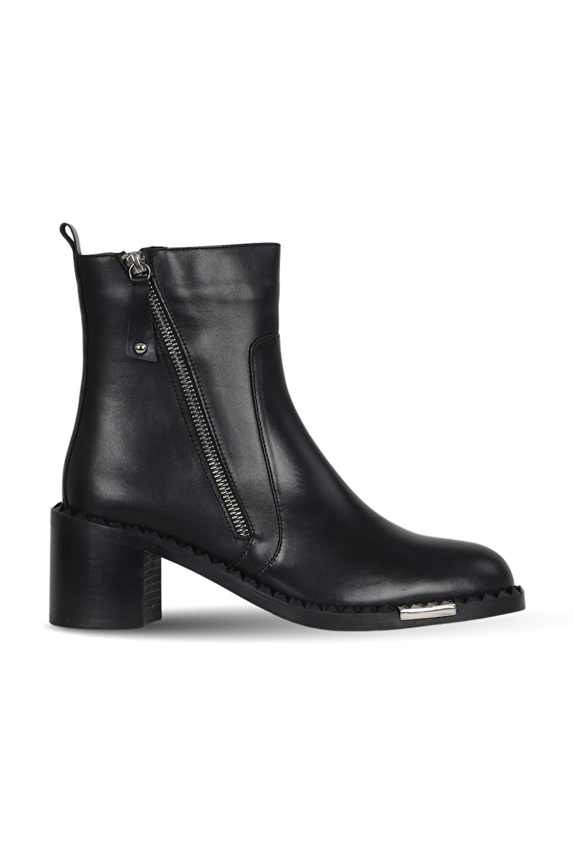 Bueno Shoes Siyah Deri Kadın Topuklu Bot 33wb80005