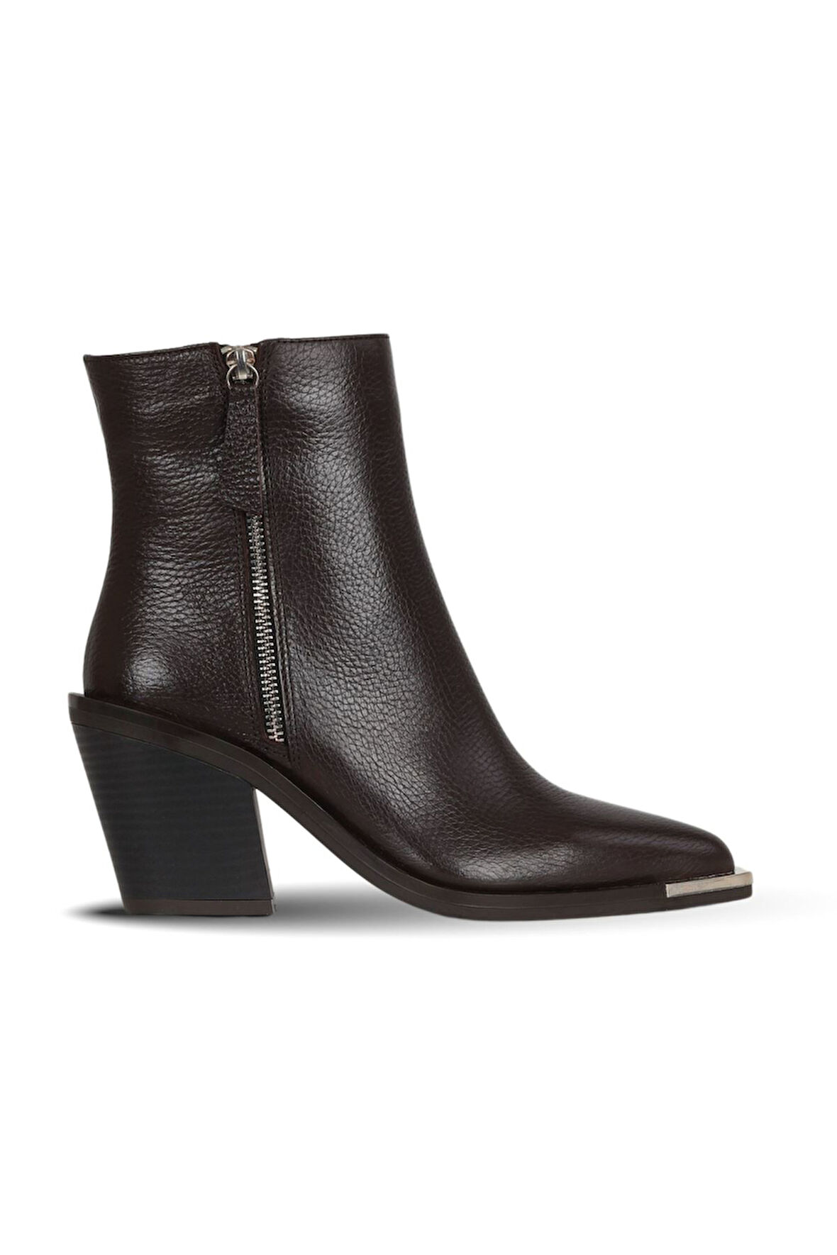 Bueno Shoes Kahverengi Flotter Deri Kadın Topuklu Bot 33wb20000