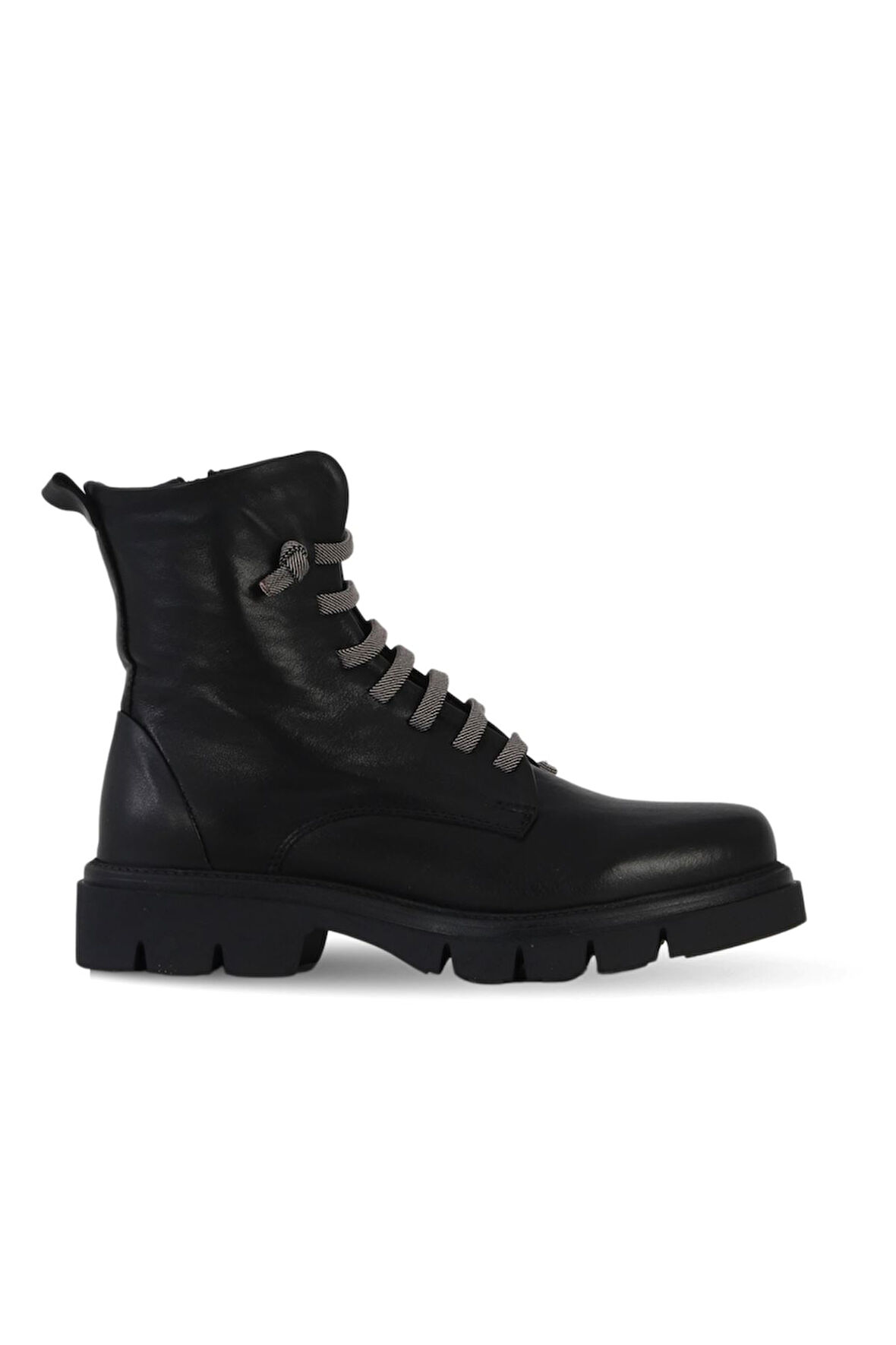 Bueno Shoes Siyah Beyaz Deri Kadın Düz Bot 01wf1604