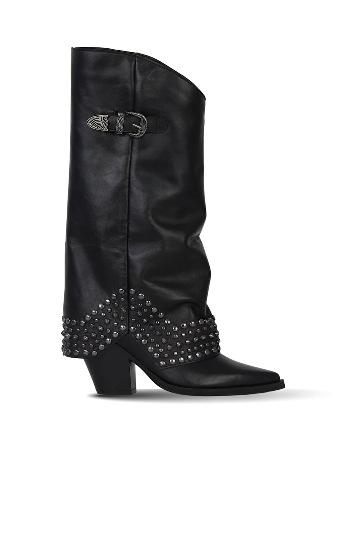 Bueno Shoes Siyah Deri Kadın Topuklu Çizme 39wc2376