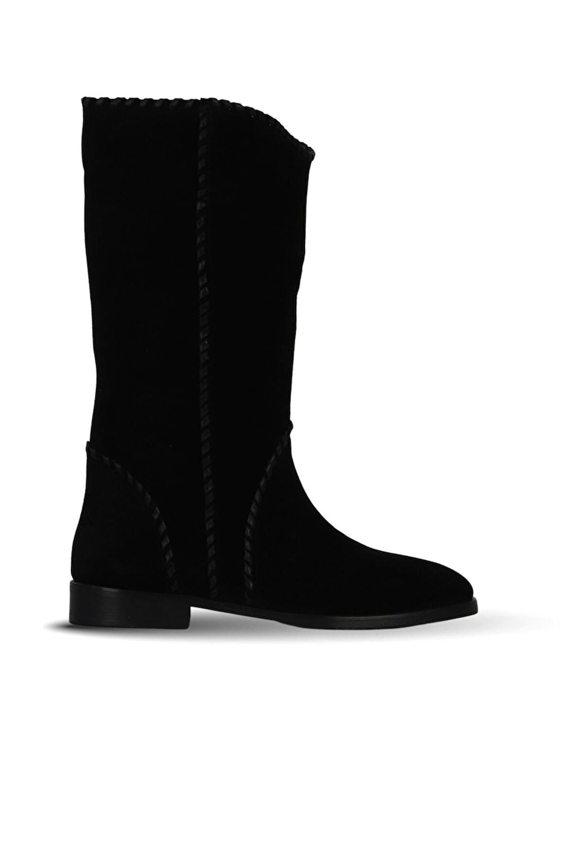 Bueno Shoes Siyah Süet Kadın Düz Çizme 30wc25567