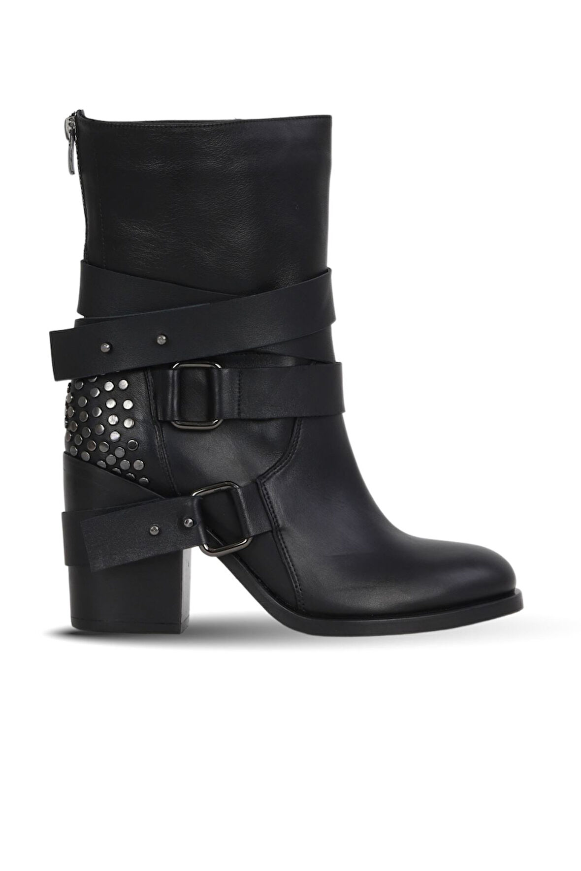 Bueno Shoes Siyah Deri Kadın Topuklu Bot 30wb8085