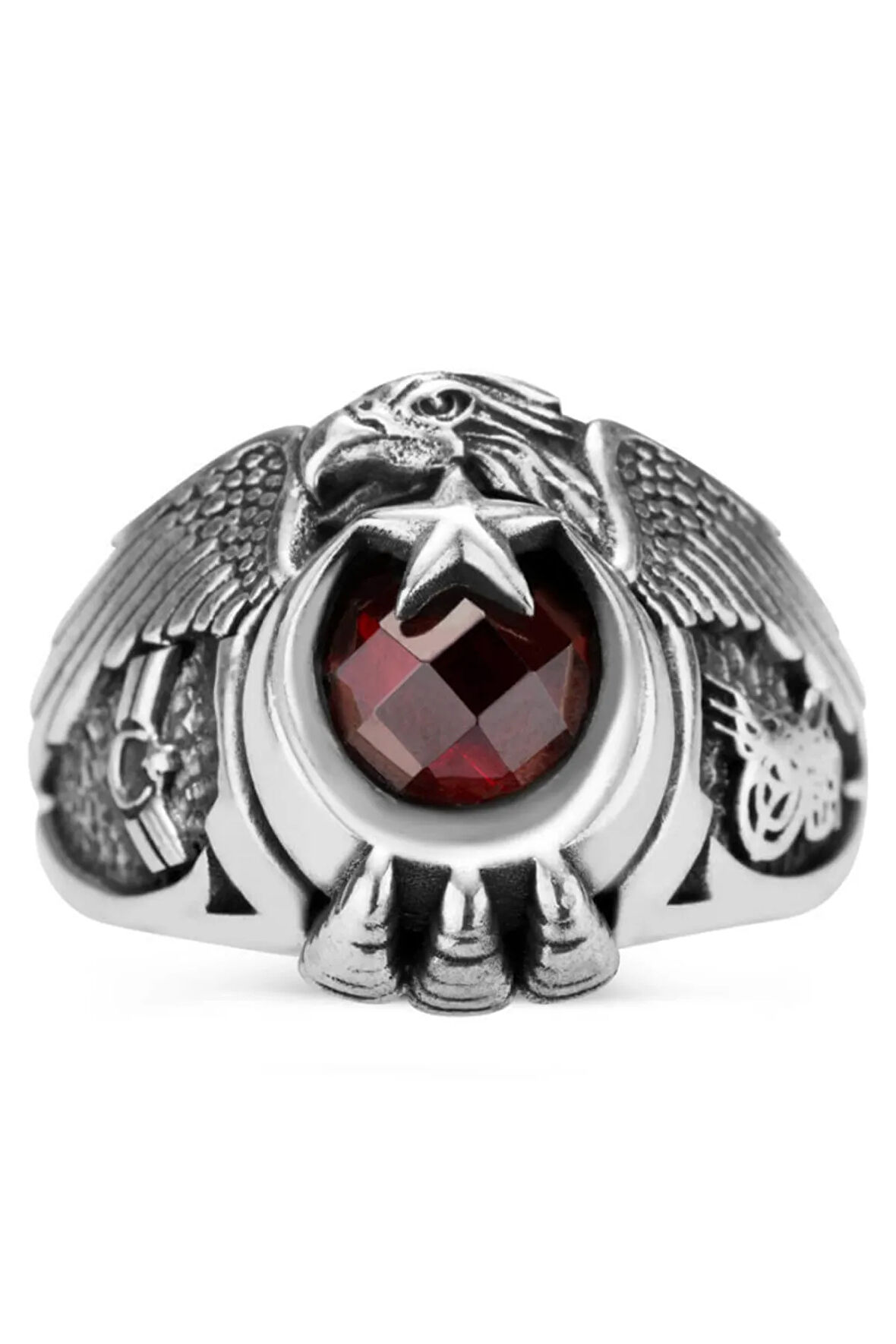 Erkek Tuğralı Tek Kartal Başlı Uzman Çavuş Yüzüğü