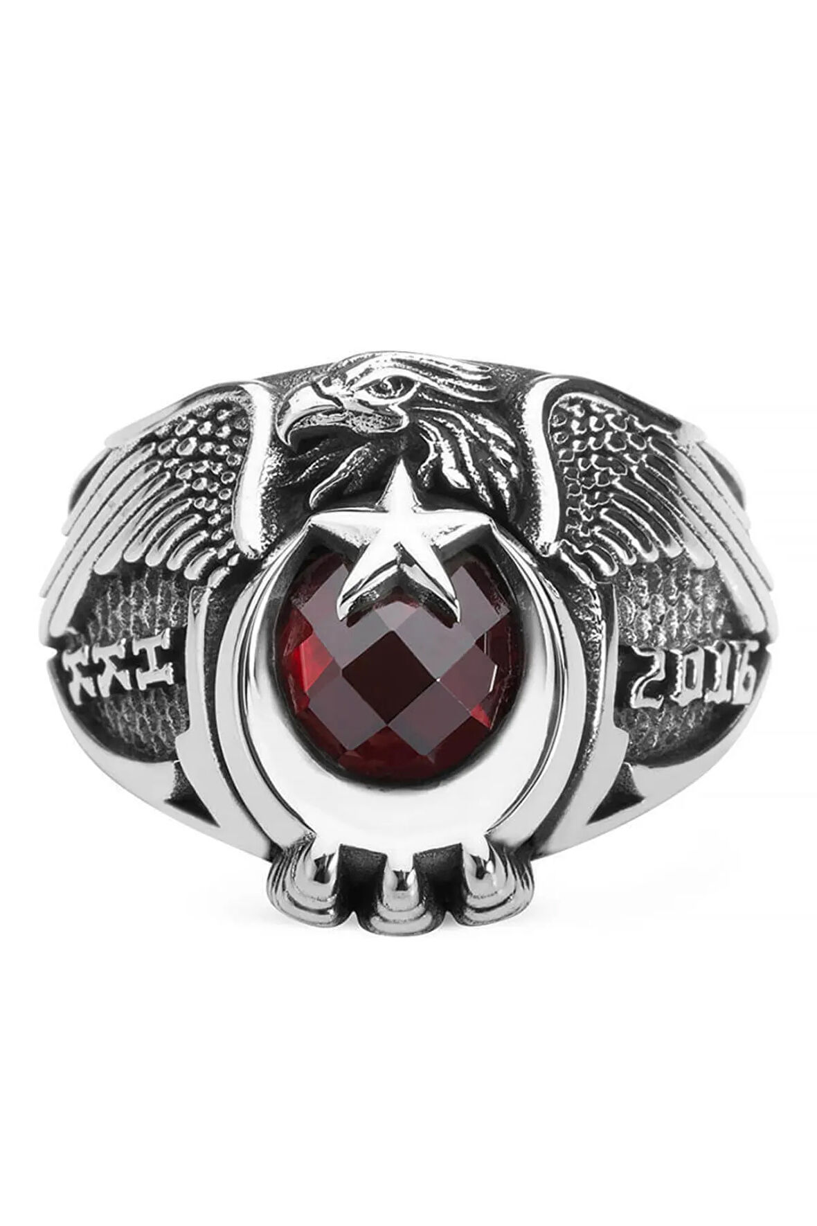 Gümüş Tek Kartal Başlı Yüzük