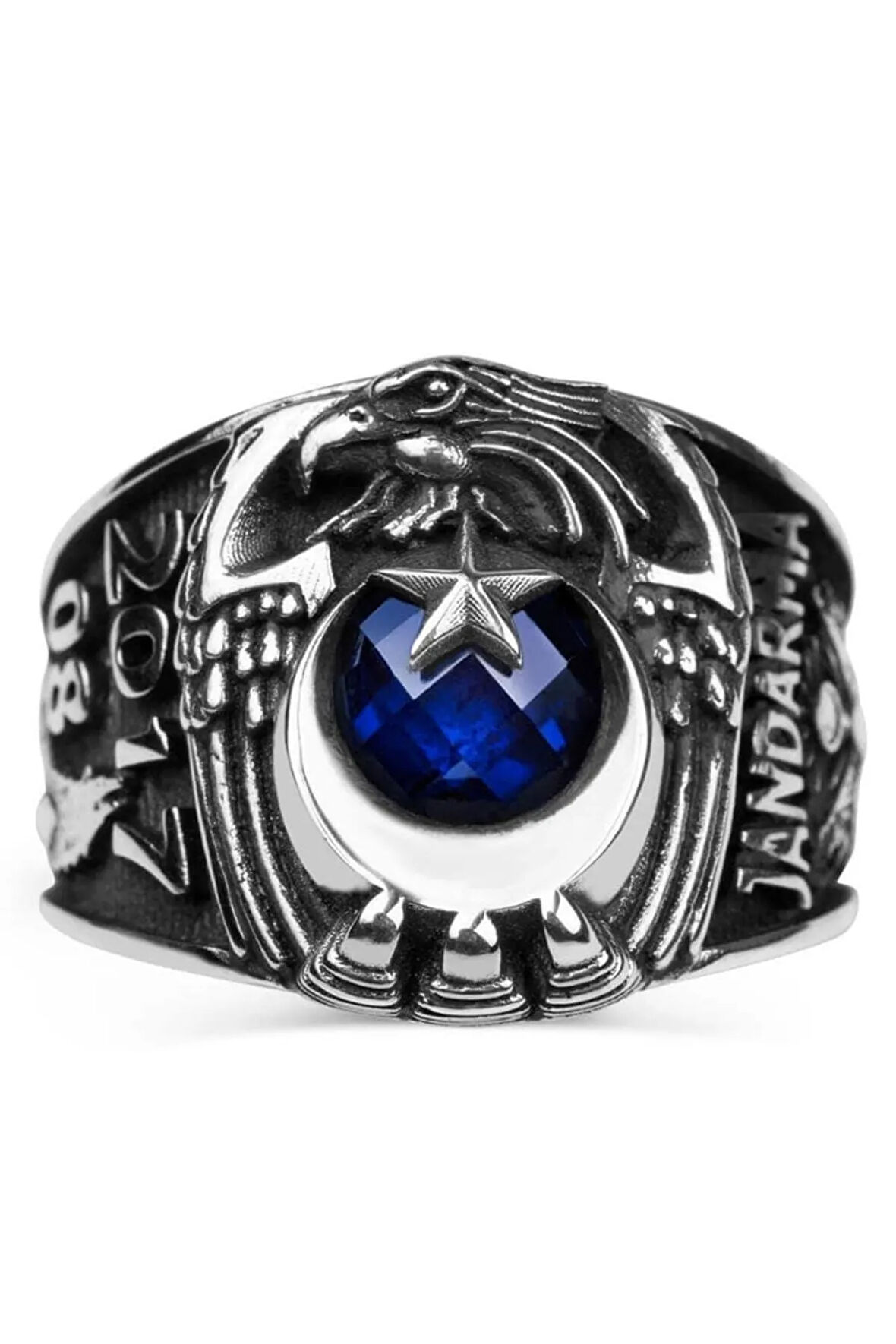 Mavi Erkek Gümüş Yüzük