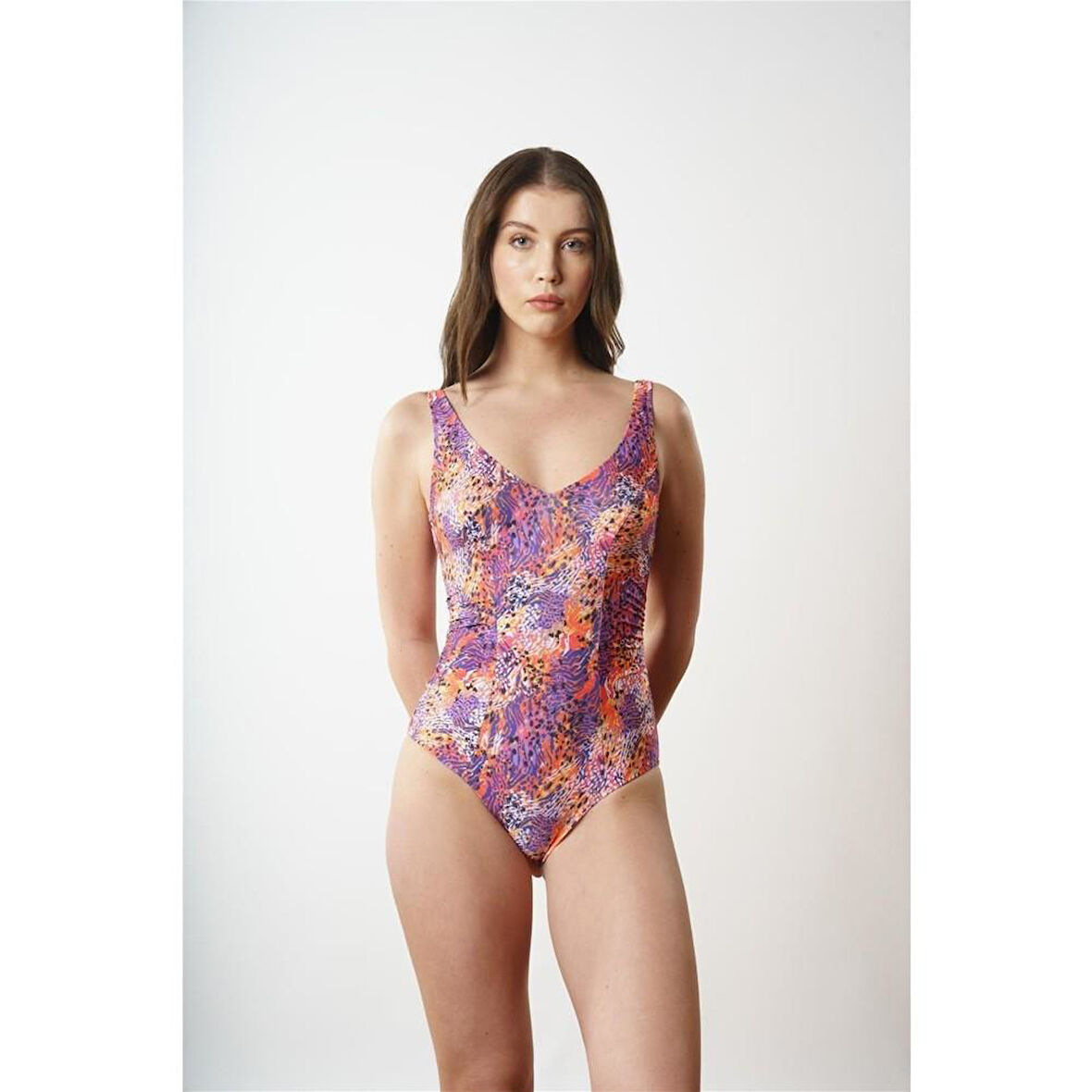 M2822 V YAKA KUPLU MAYO ORANJ