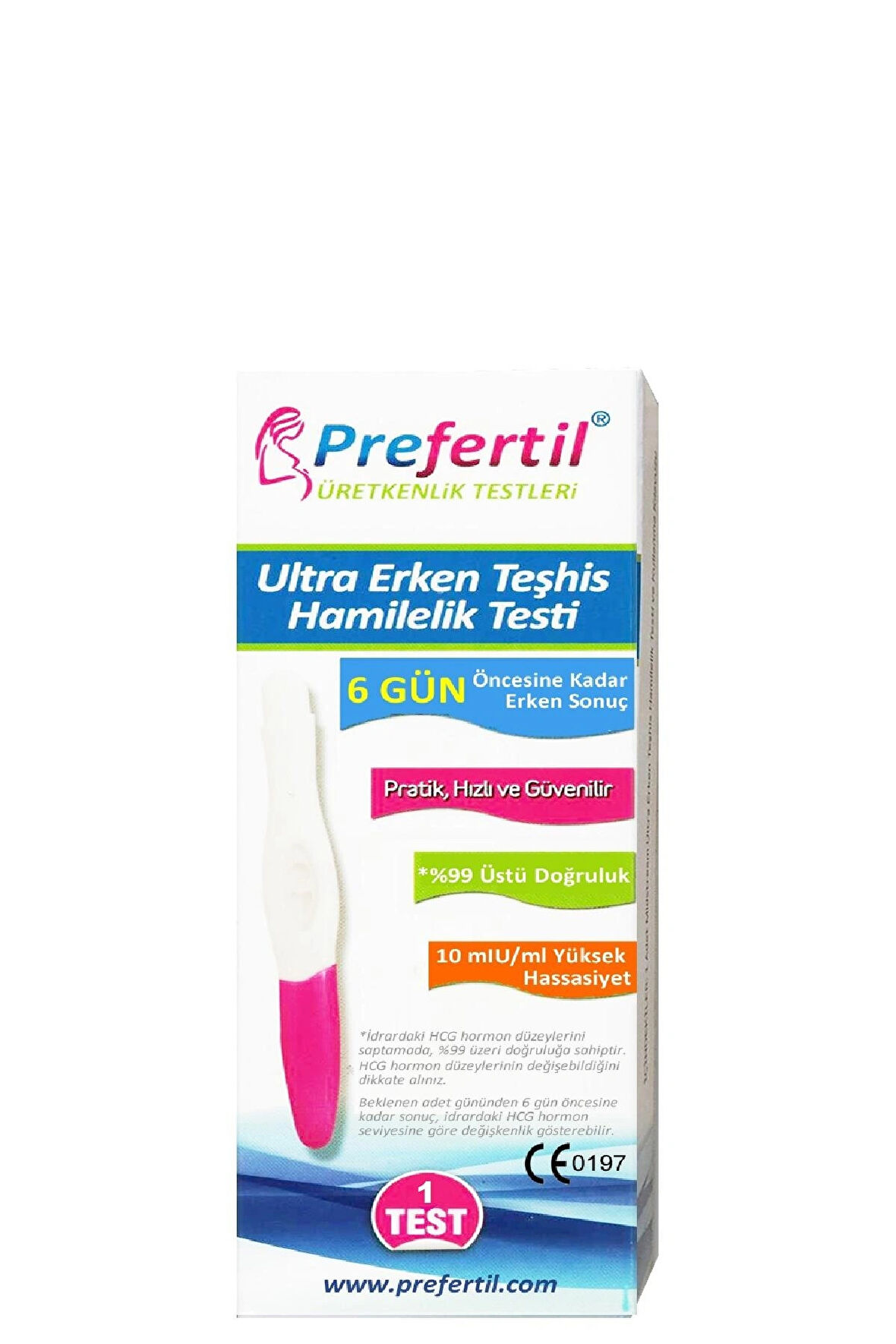 Prefertil Ultra Erken Gebelik/Hamilelik Testi - [ 1 Kutu = 1 Test ]