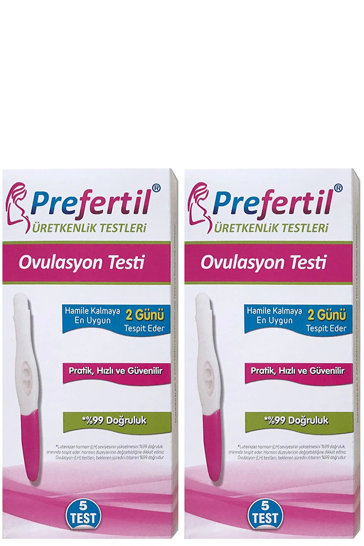 Prefertil Ovulasyon/Yumurtlama Testi - [ 2 Kutu = 10 Test ]