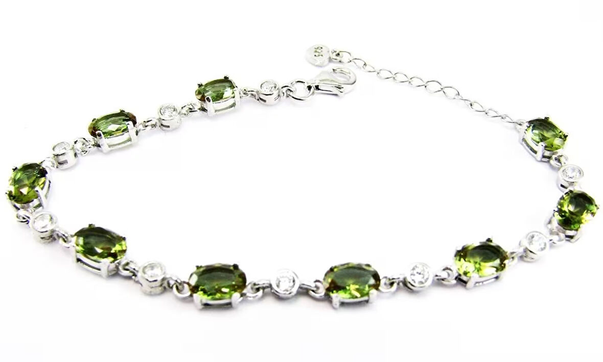 lilahgümüştr Gümüş Zultanit Oval Taşlı Bileklik