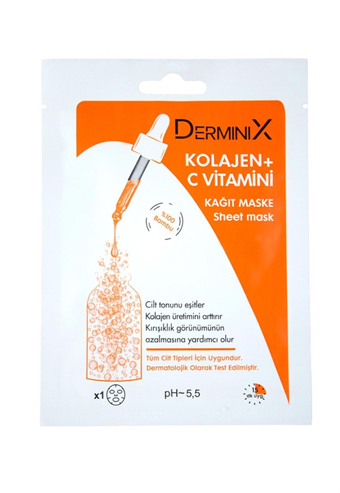 Derminix Kolajen + C Vitamini Kağıt Maske