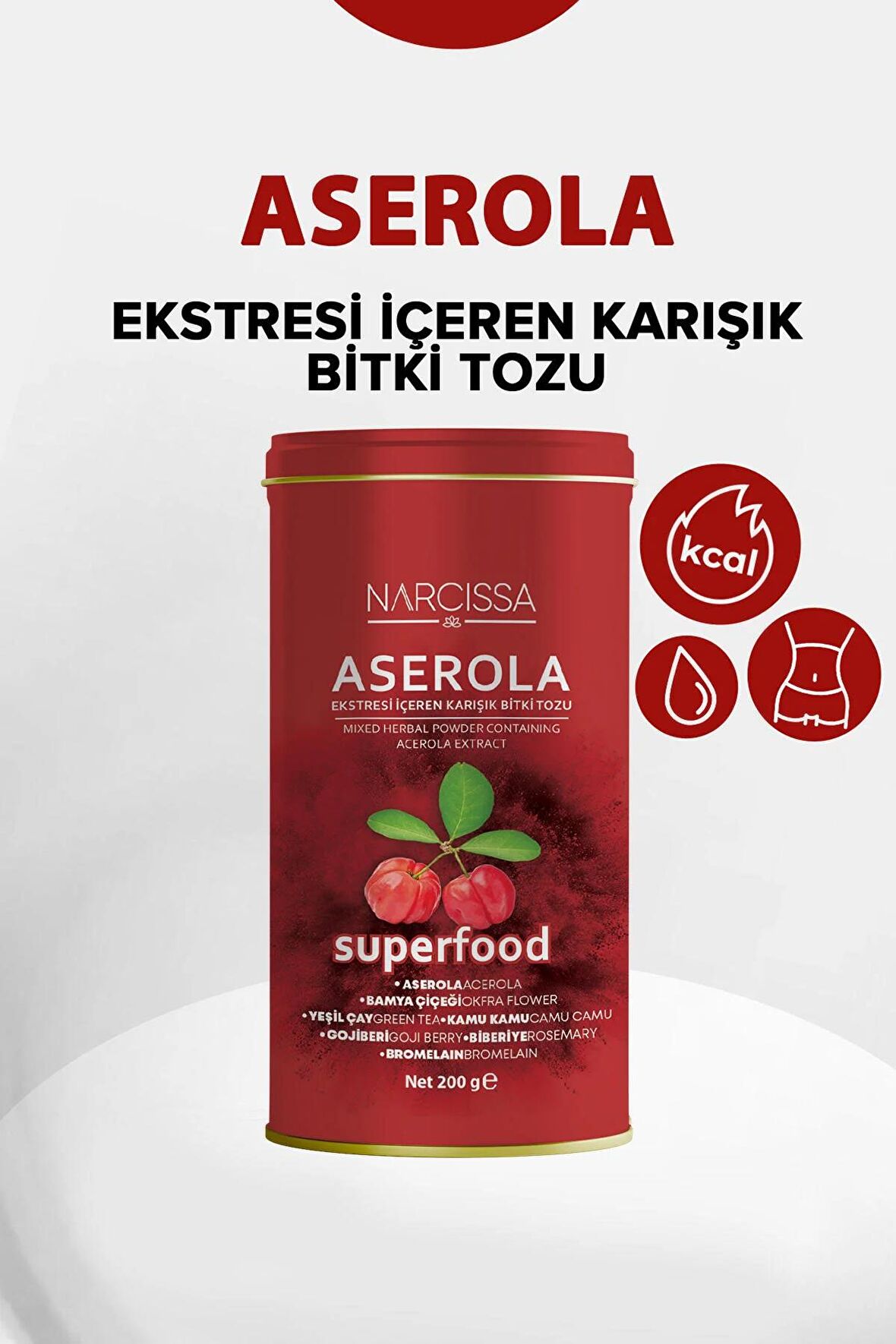 Aserola Ekstresi içeren Karışık Bitki Tozu