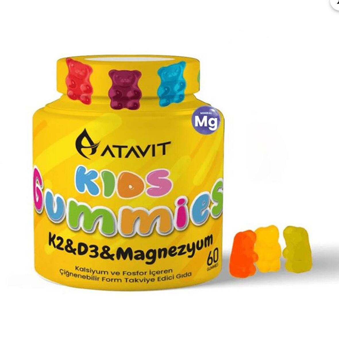 ATAVIT KIDS D3 K2 MAGNEZYUM GUMMIES 60 ADET 8682340346936