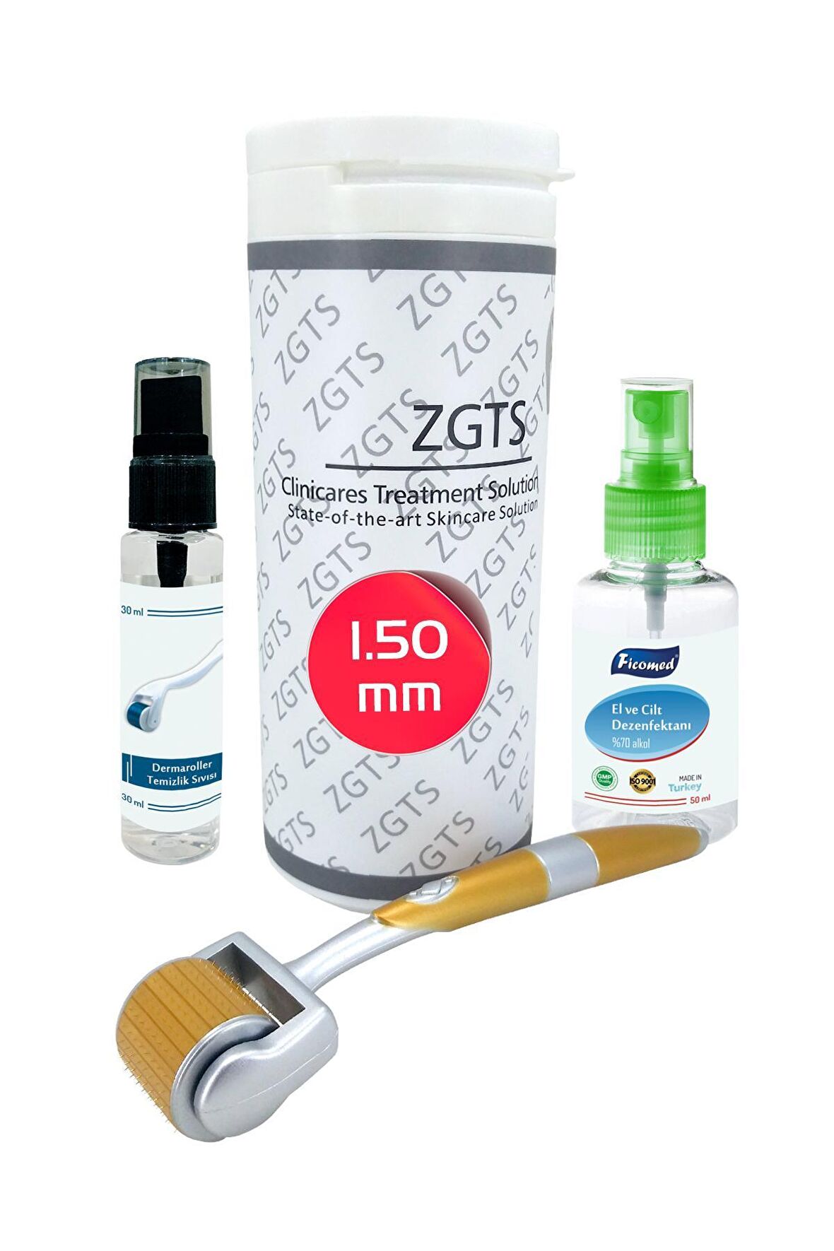 Zgts Gold Line Dermaroller 1.50mm Titanyum 192 İğneli Vücut Bölgesi İçin Derma Roller