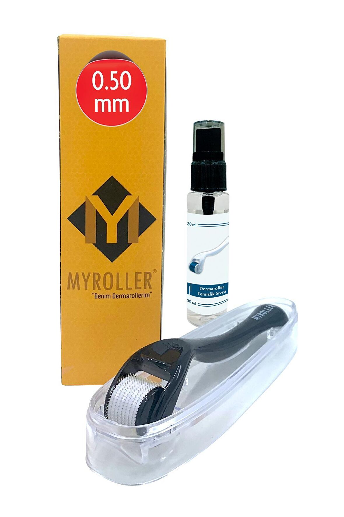 Myroller Dermaroller 0.50mm Titanyum 540 İğneli Saç Yüz Cilt İçin Derma Roller