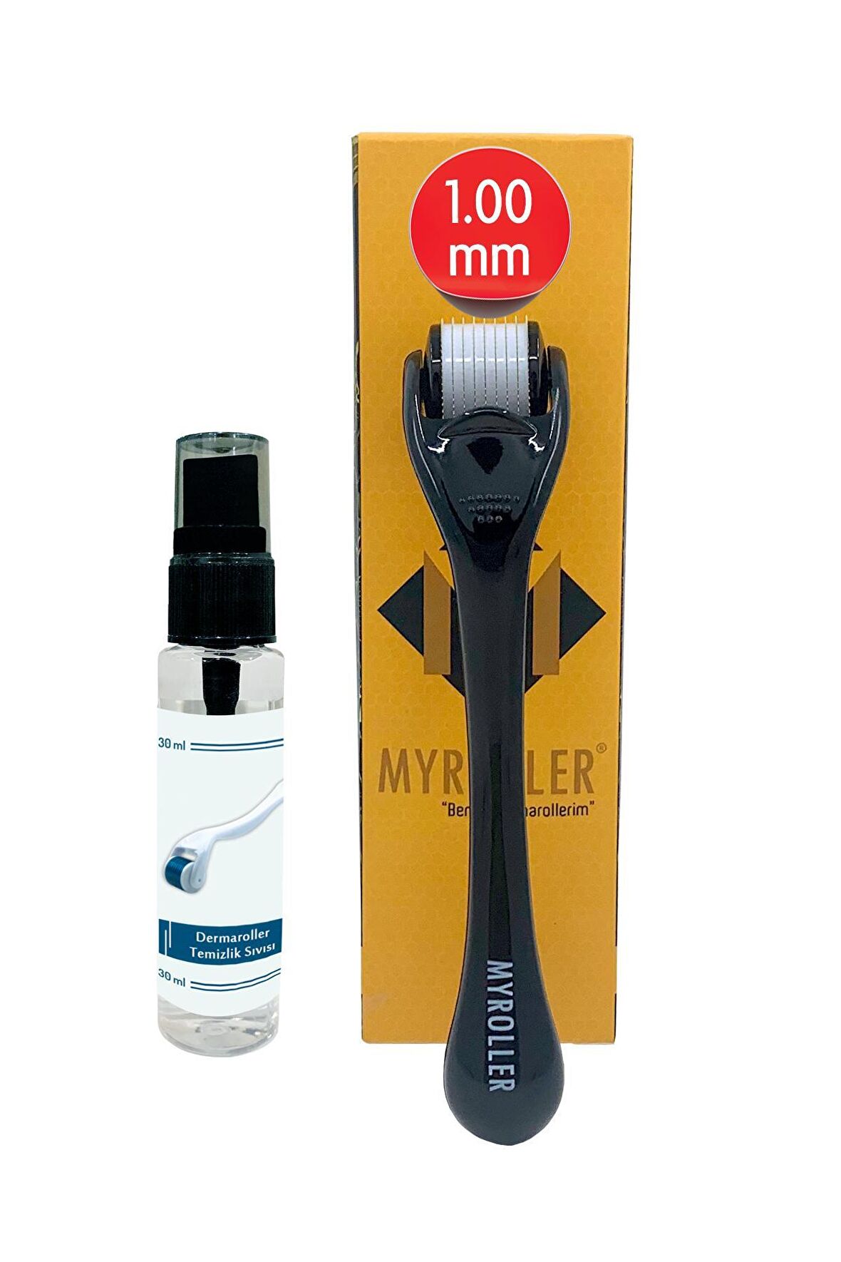 Myroller Dermaroller 1.00mm Titanyum 540 İğneli Saç Yüz Cilt İçin Derma Roller