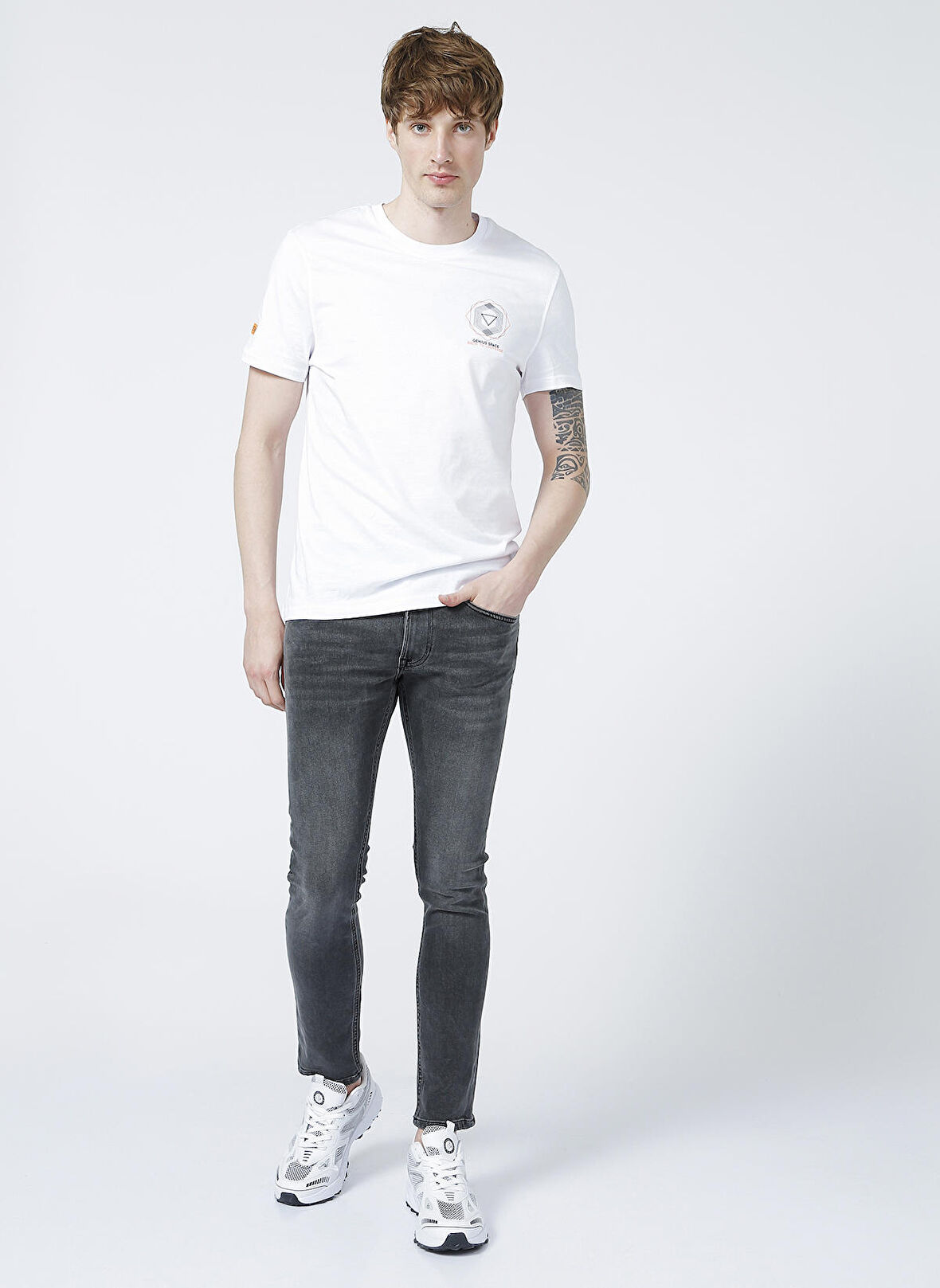 Luke Slim Tapered Dar Kesim Düşük Bel Antrasit Esnek Jean Kot Pantolon