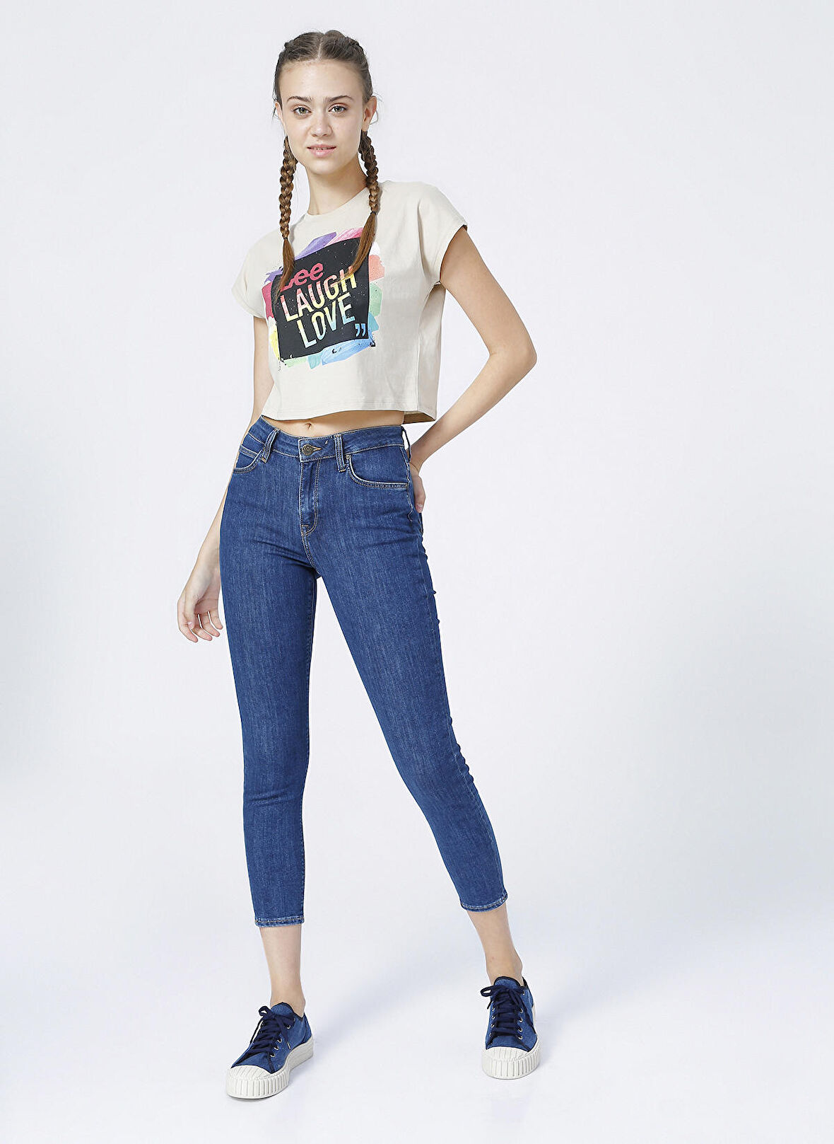 Lee Yüksek Bel Skinny Fit Koyu Mavi Kadın Denim Pantolon L626PQXM