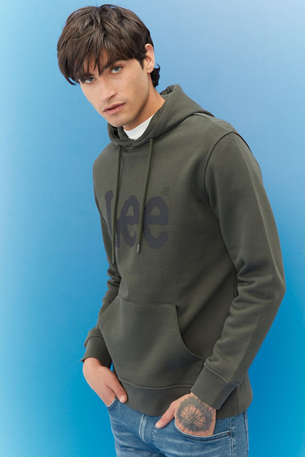Regular Fit Normal Kesim %100 Pamuk Kapüşonlu Sweatshirt