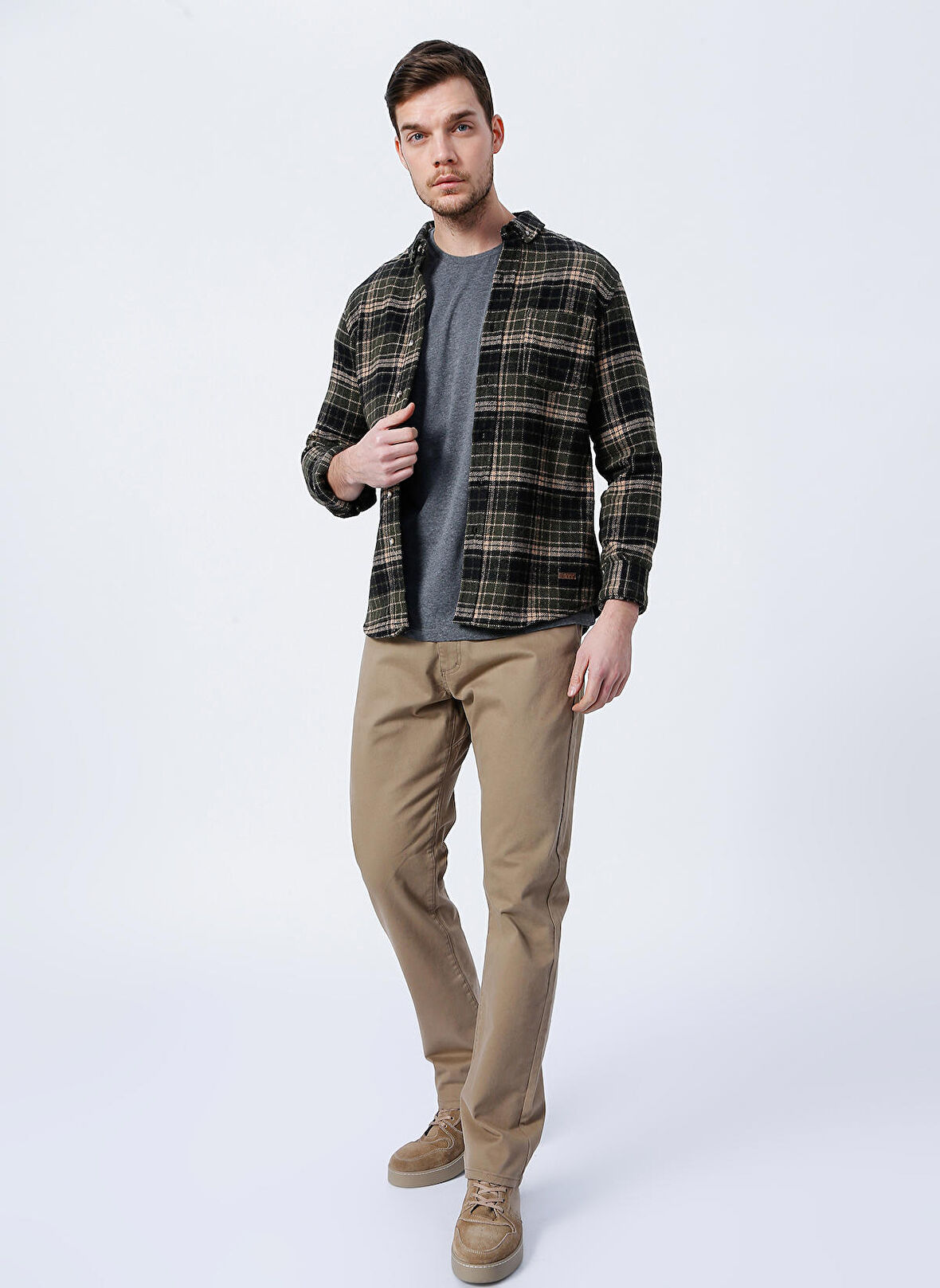 Extreme Motion Slim Fit Dar Kesim Normal Bel Kahve Esnek Pantolon