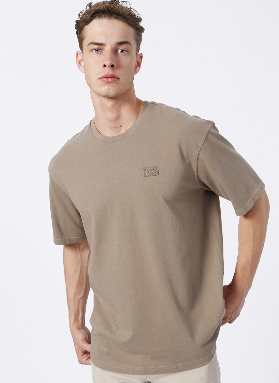 Lee Bisiklet Yaka Taş Erkek T-Shirt Heavyweight SS CNeck Core Loose T-s