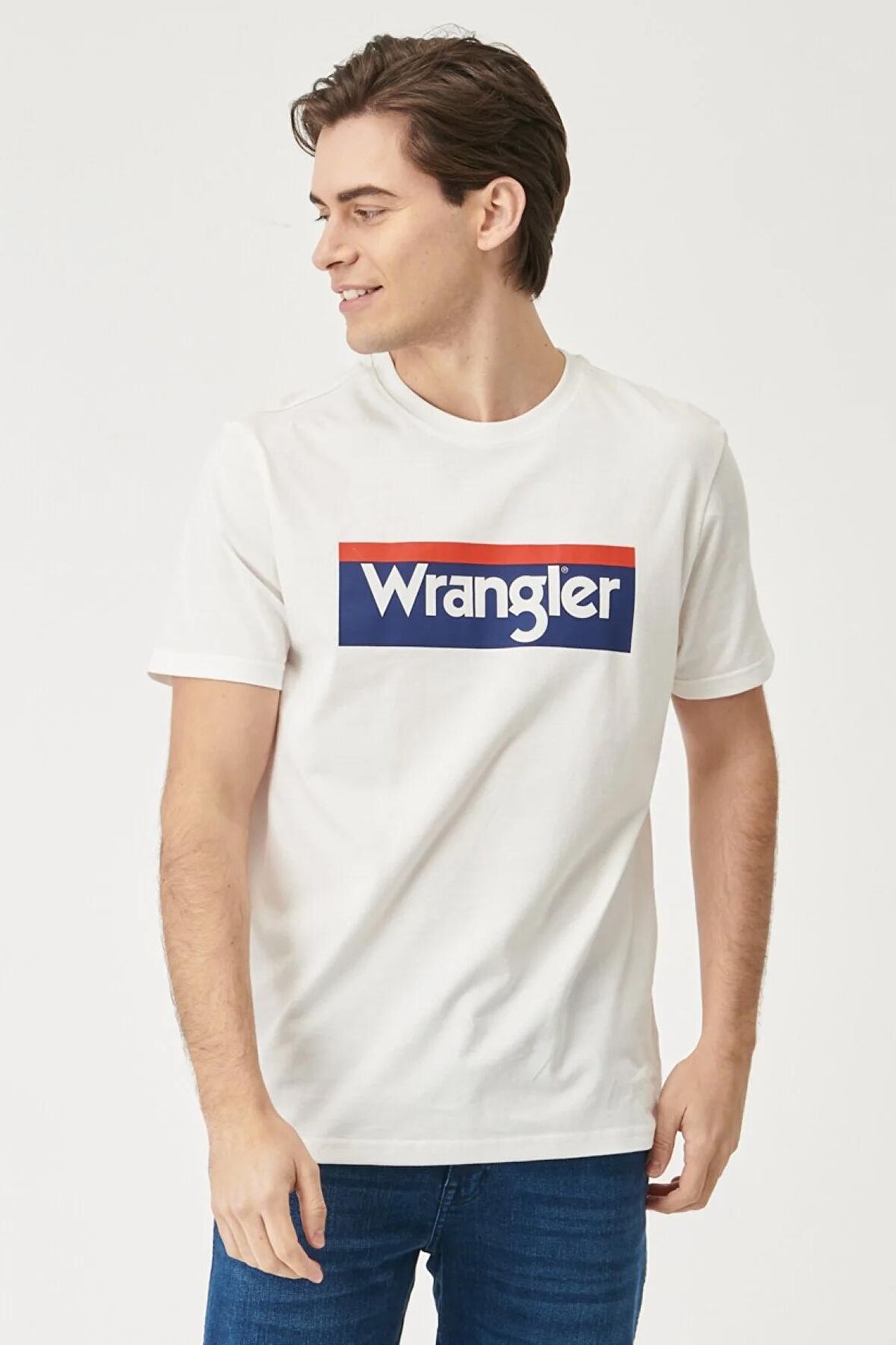 Wrangler Sıfır Yaka Regular Fit Ekru Erkek T-Shirt W7H4D3737