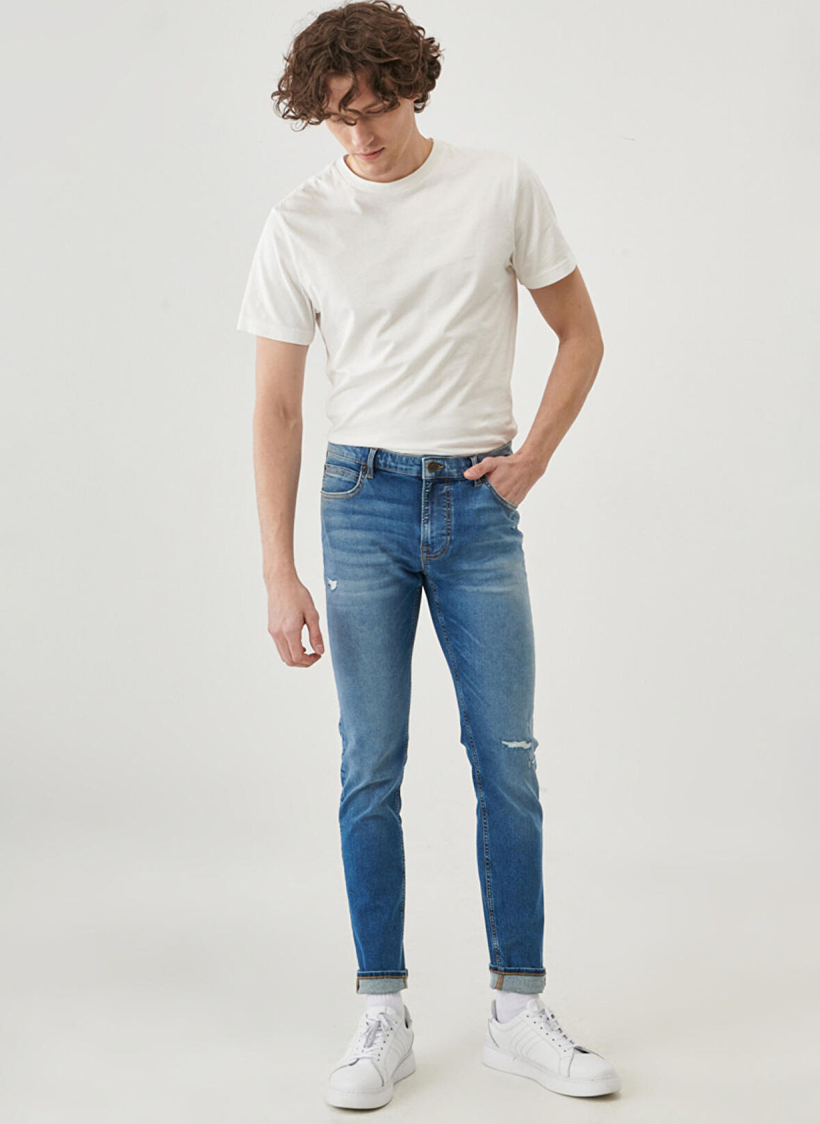 Malone Skinny Fit Normal Bel Denim Esnek Jean Kot Pantolon