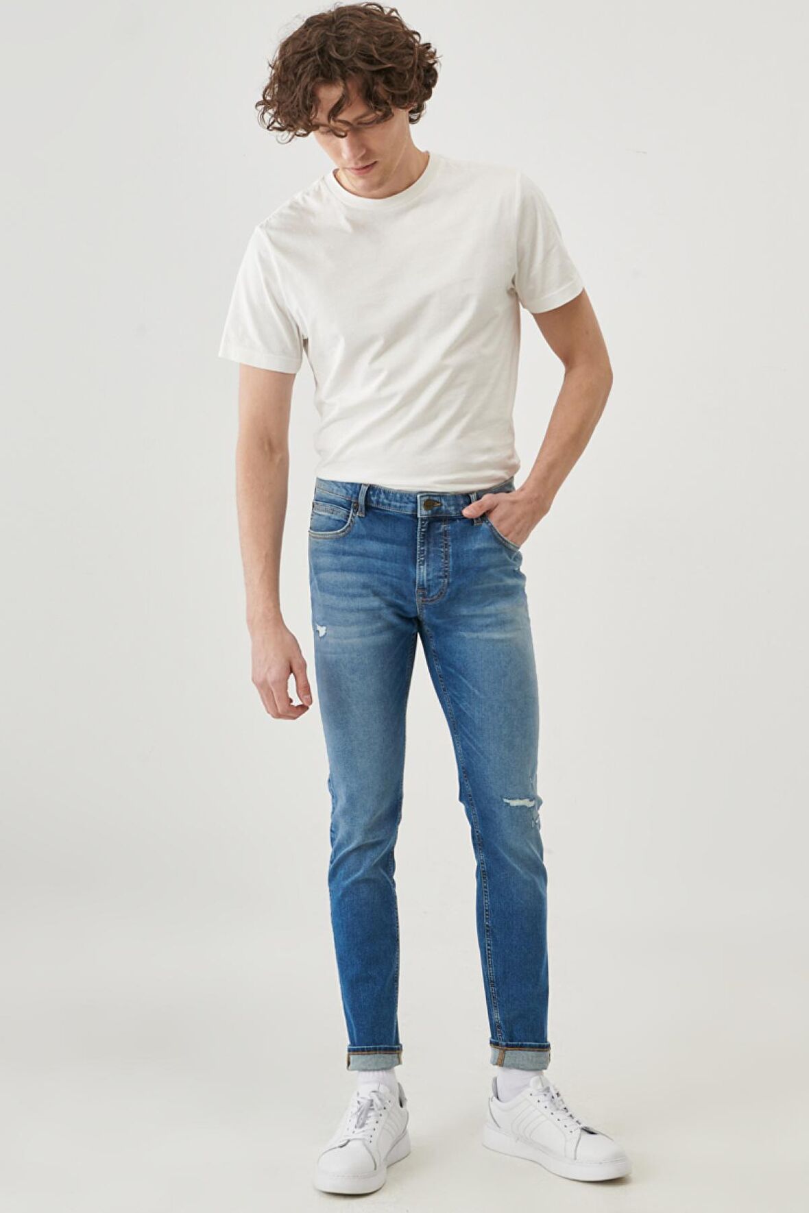 Malone Skinny Fit Normal Bel Denim Esnek Jean Kot Pantolon