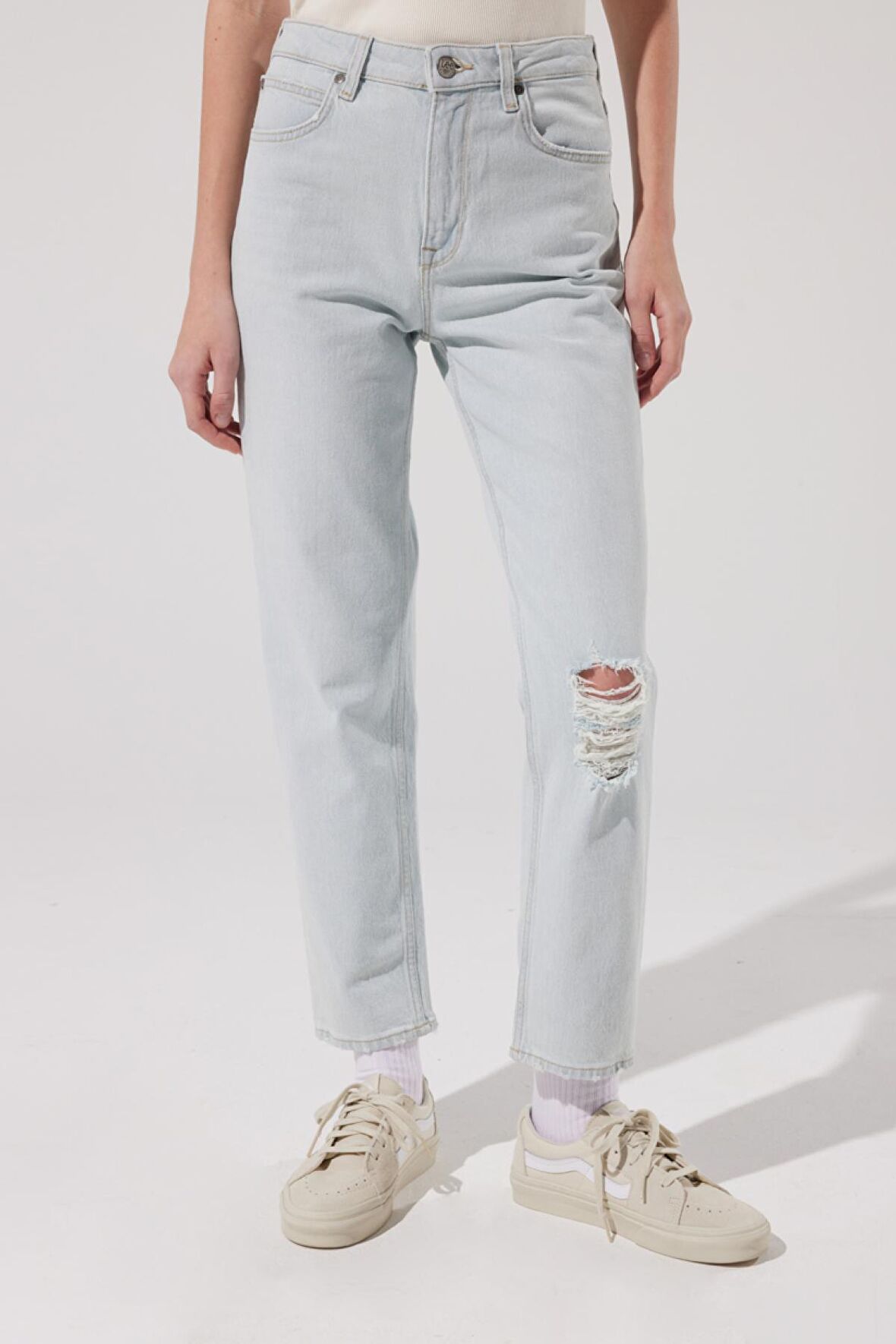 Carol Cropped Straight Fit Yüksek Bel Esnek Jean Kot Pantolon